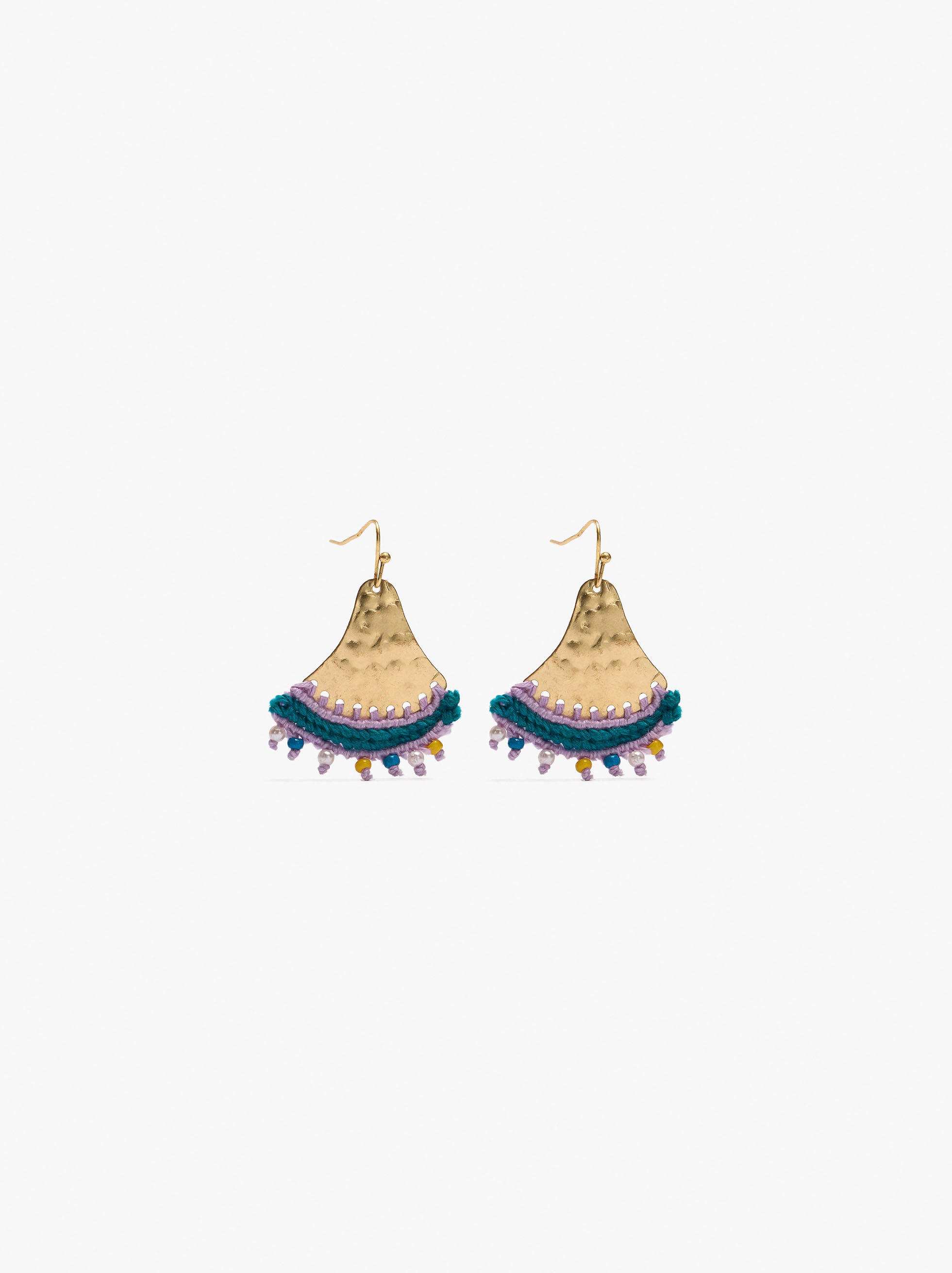 Pendientes Triangulares Con Abalorios
