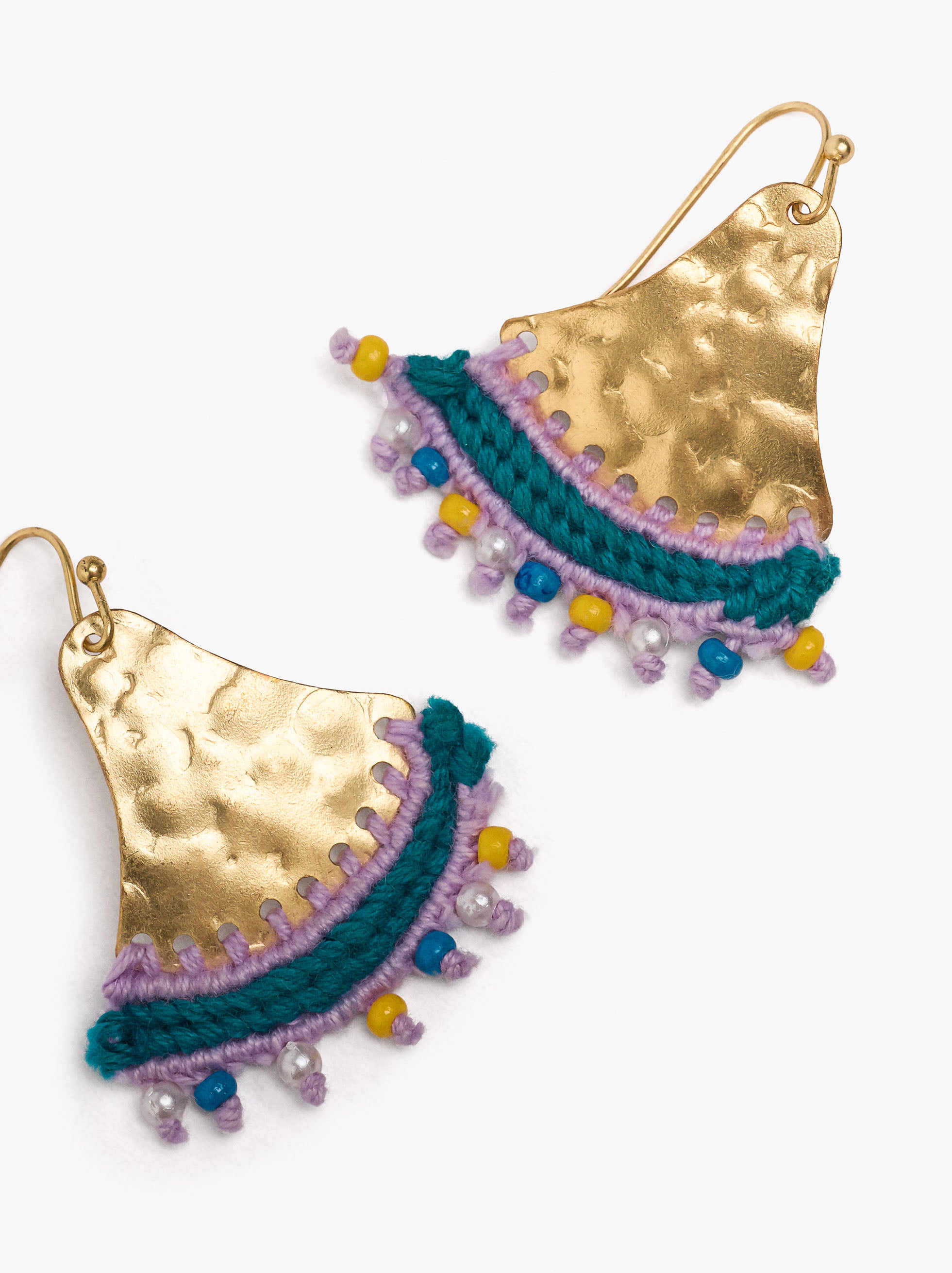Pendientes Triangulares Con Abalorios