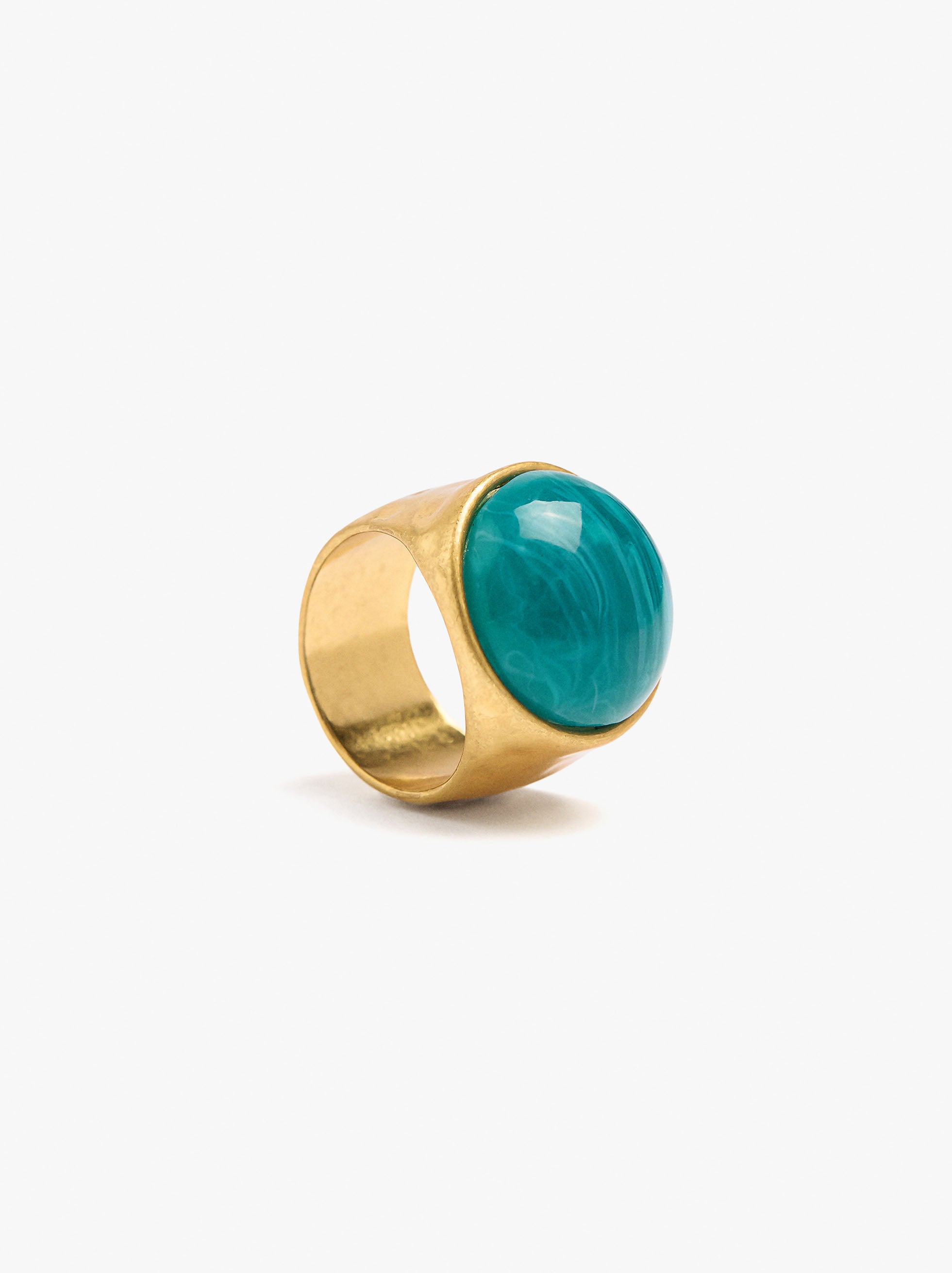 Anillo Media Esfera Efecto Piedra