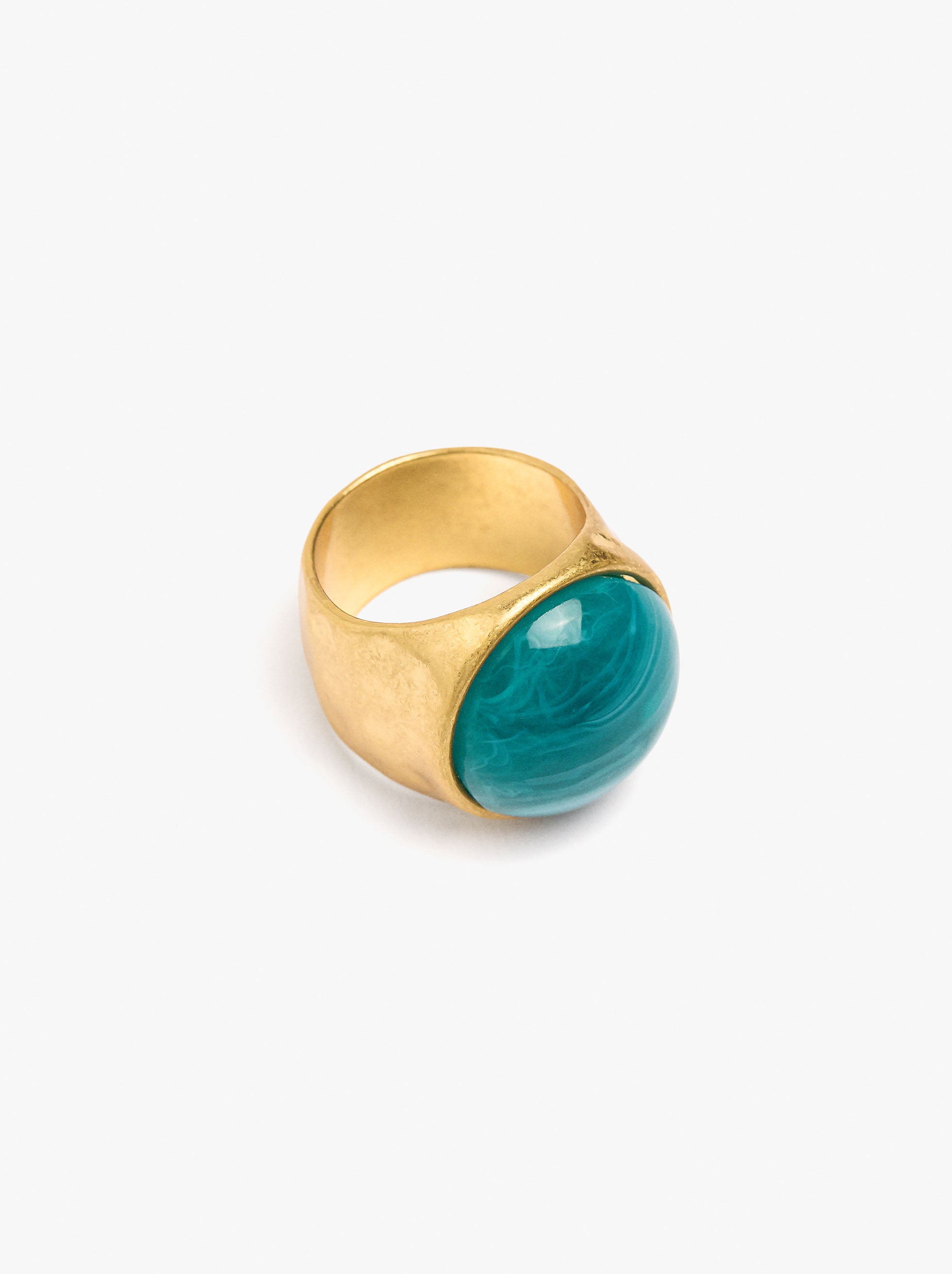Anillo Media Esfera Efecto Piedra
