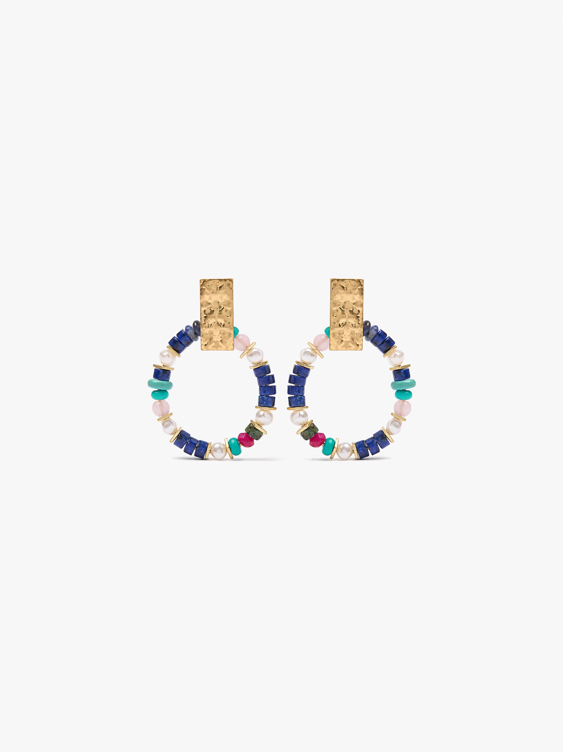 Aros Con Cuentas De Piedra