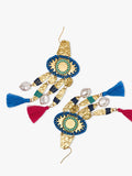 Pendientes Largos Con Ojo Y Borlas