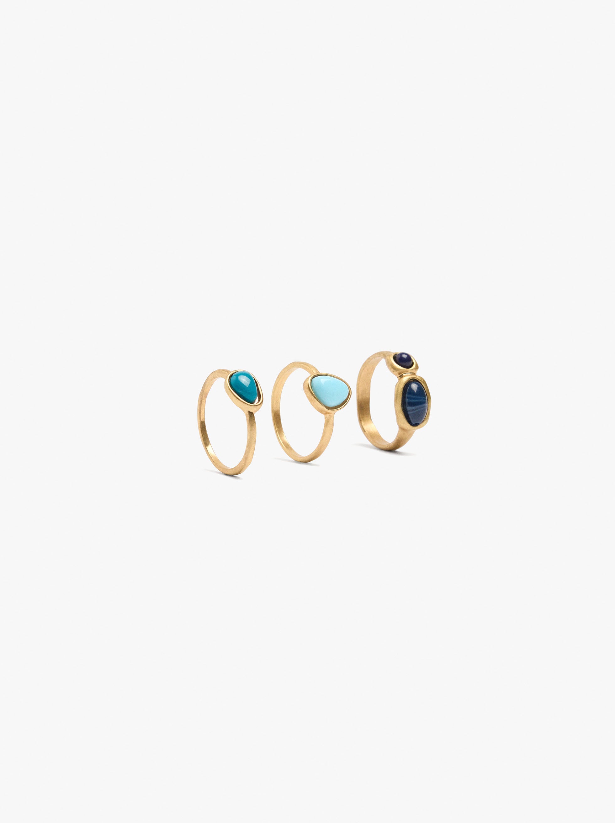 Set De Anillos Detalle Ovales