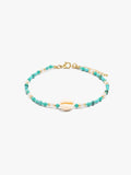 Pulsera Cuentas De Piedras Con Colgante De Concha
