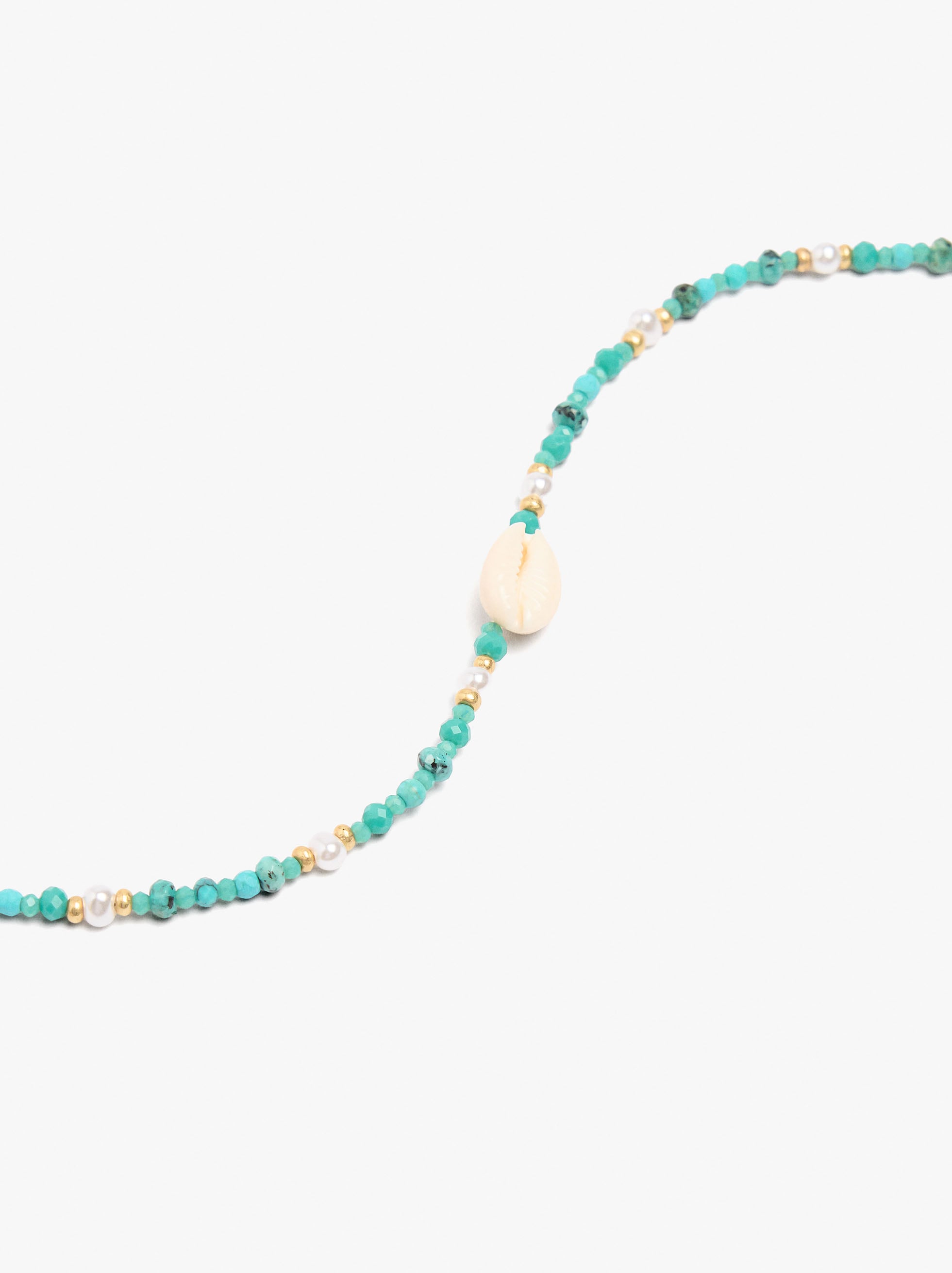 Pulsera Cuentas De Piedras Con Colgante De Concha