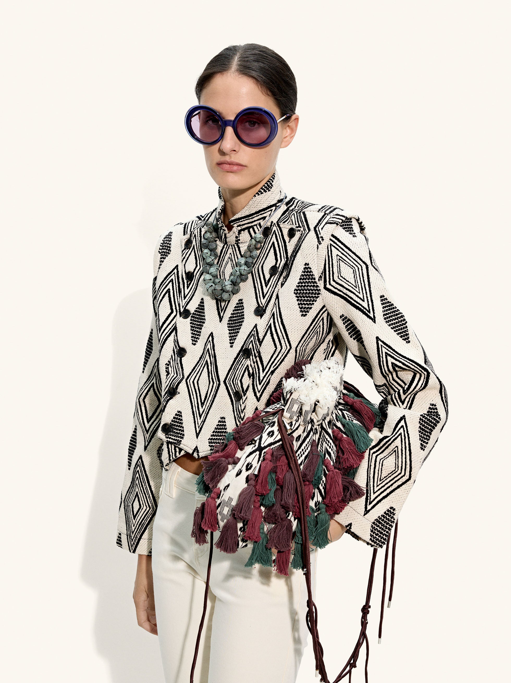 Chaqueta Jacquard Estampado De Rombos