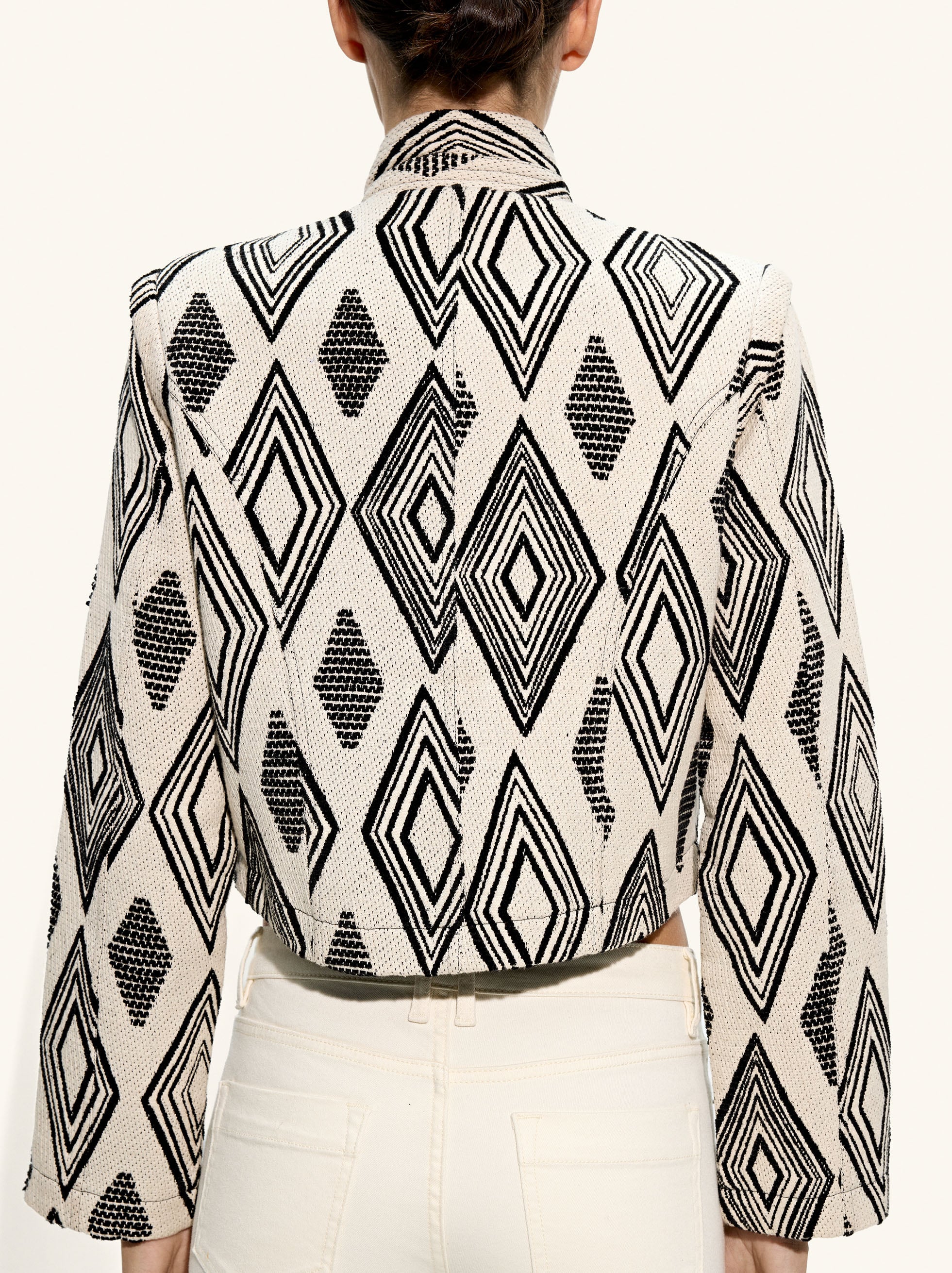 Chaqueta Jacquard Estampado De Rombos