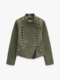 Chaqueta Con Botones 100% Algodón