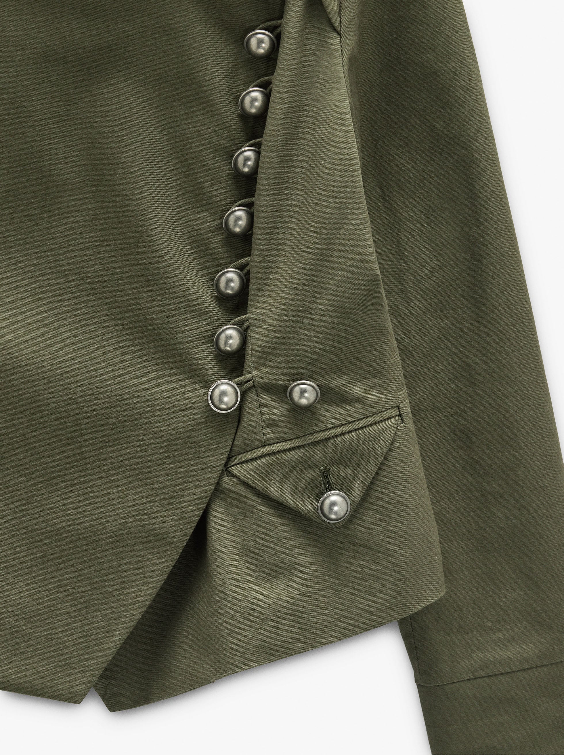 Chaqueta Con Botones 100% Algodón