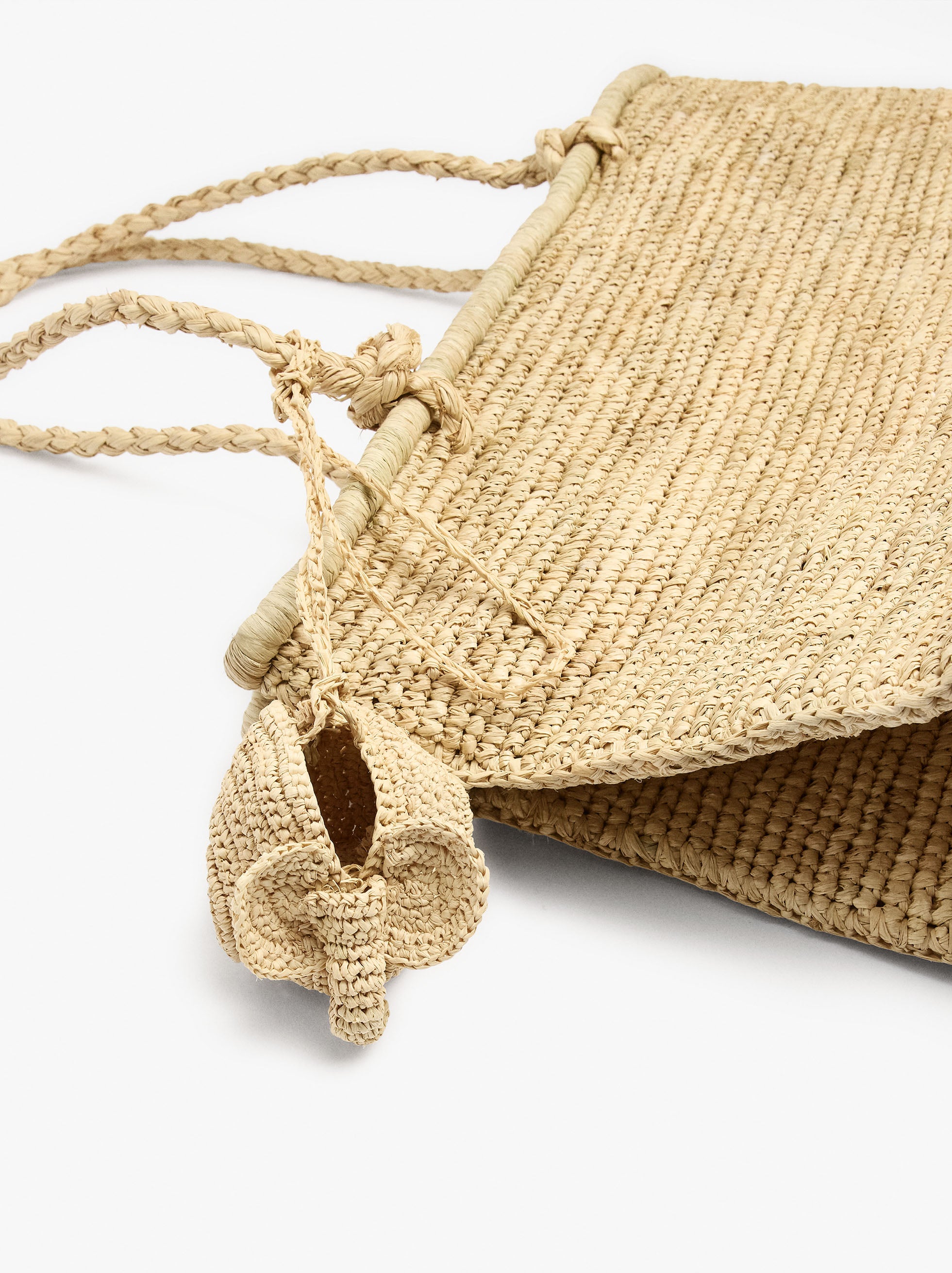 Bolso Shopper De Rafia Con Colgante De Elefante Xl