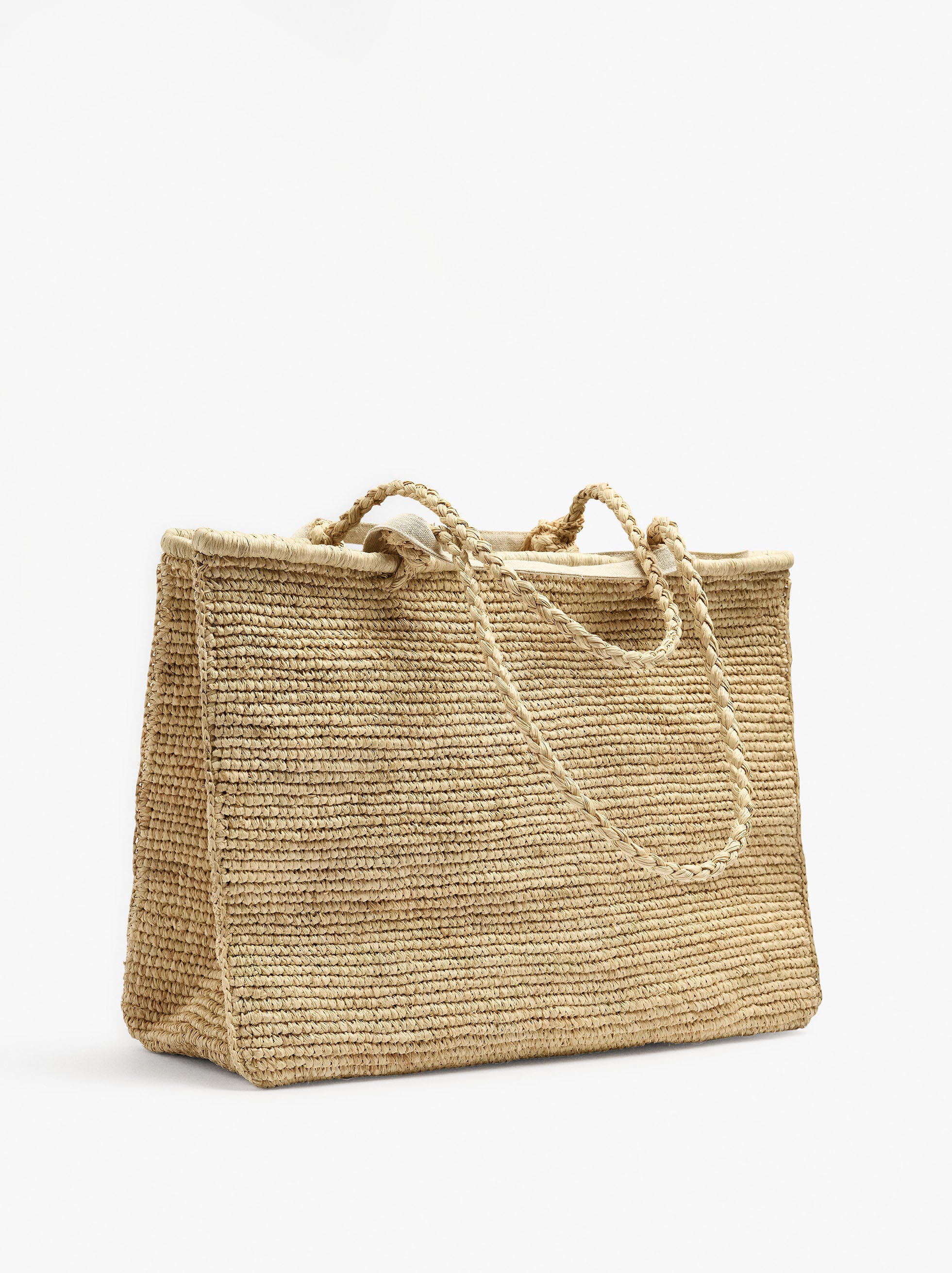 Bolso Shopper De Rafia Con Colgante De Elefante Xl