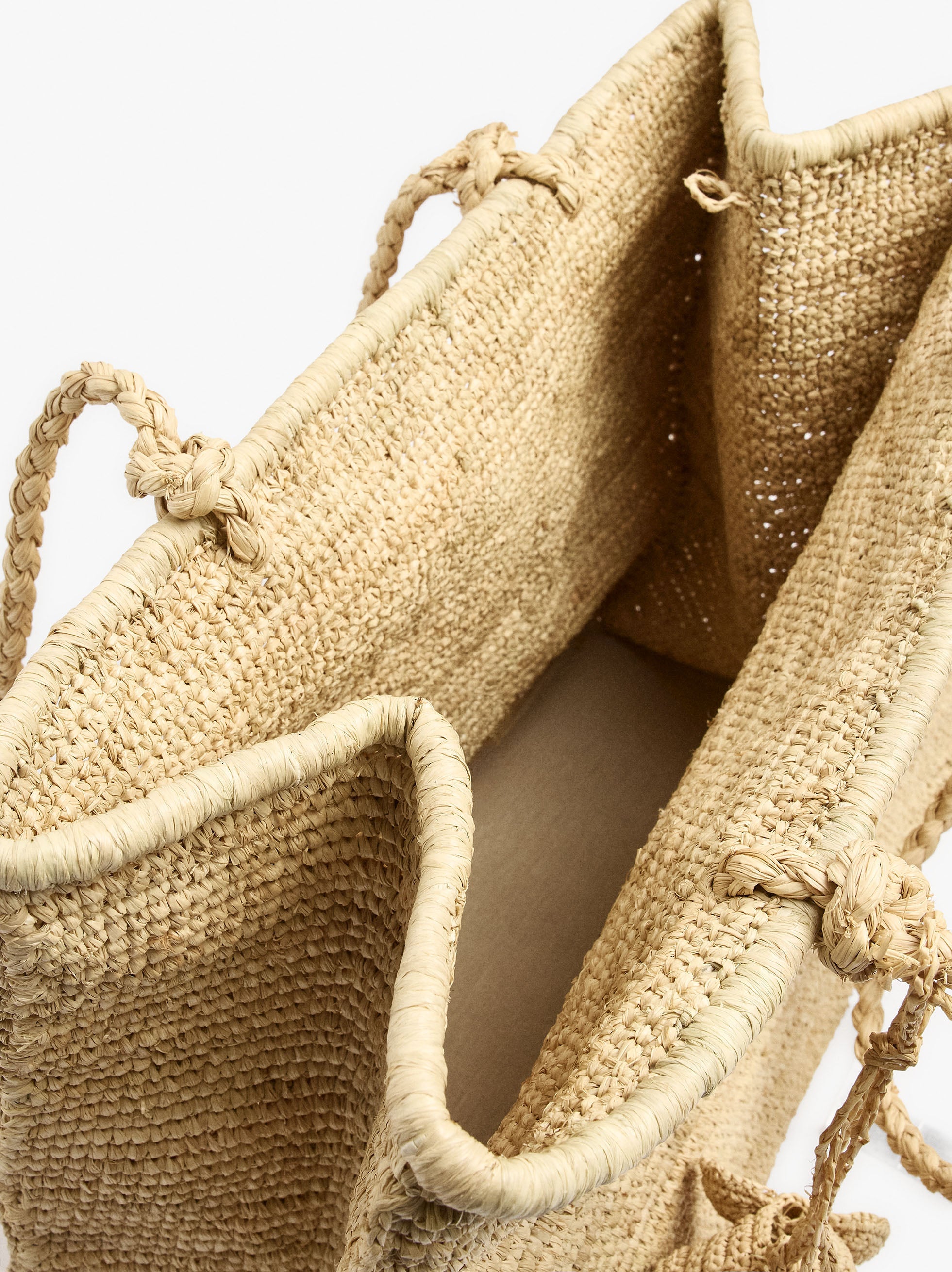 Bolso Shopper De Rafia Con Colgante De Elefante Xl