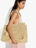Bolso Shopper De Rafia Con Colgante De Elefante Xl