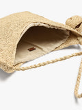 Bolso De Hombro De Rafia Con Colgante De Elefante