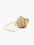 Bolso Shopper De Rafia Con Colgante De Elefante