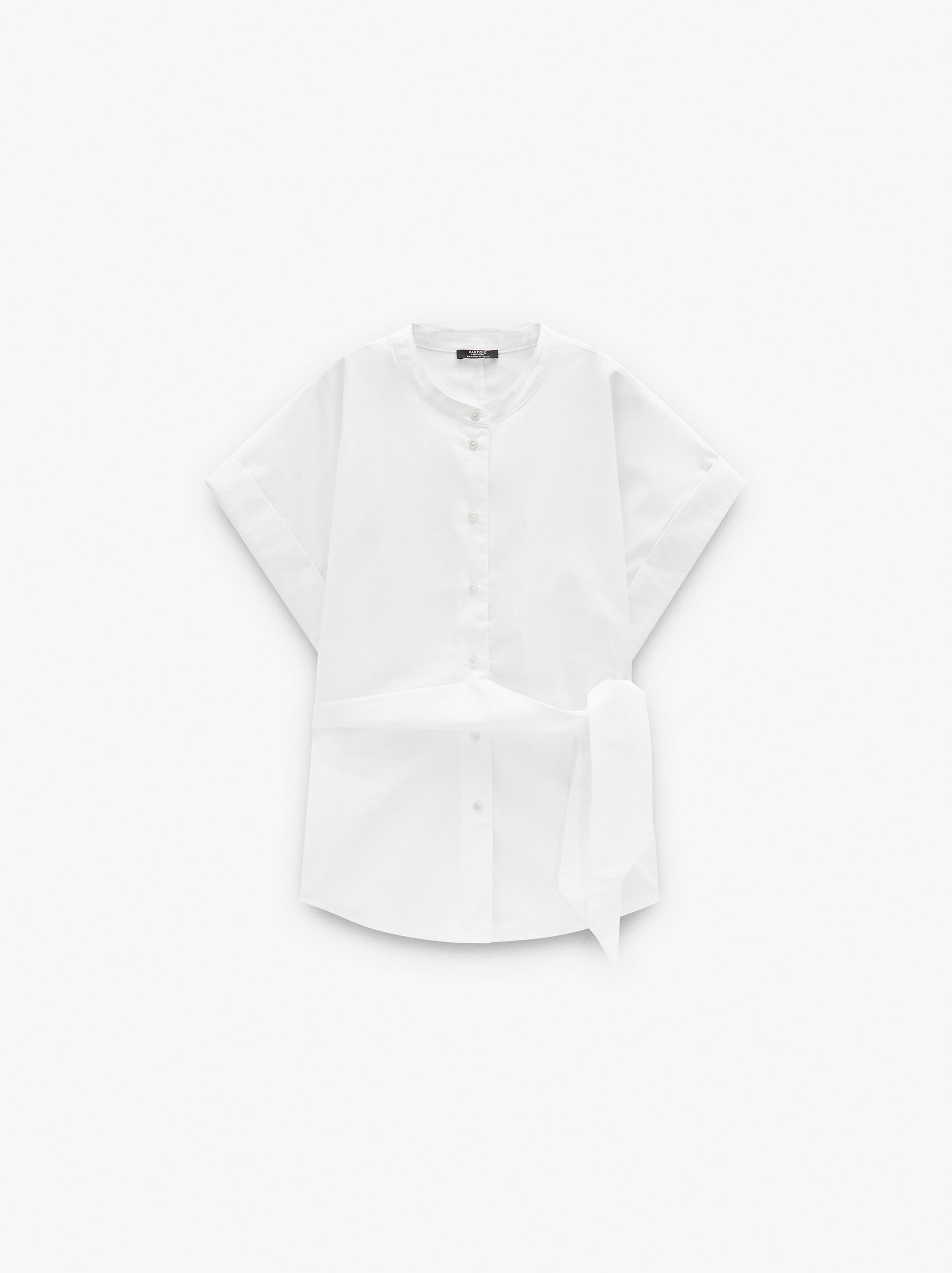 Camisa De Manga Corta Con Nudo