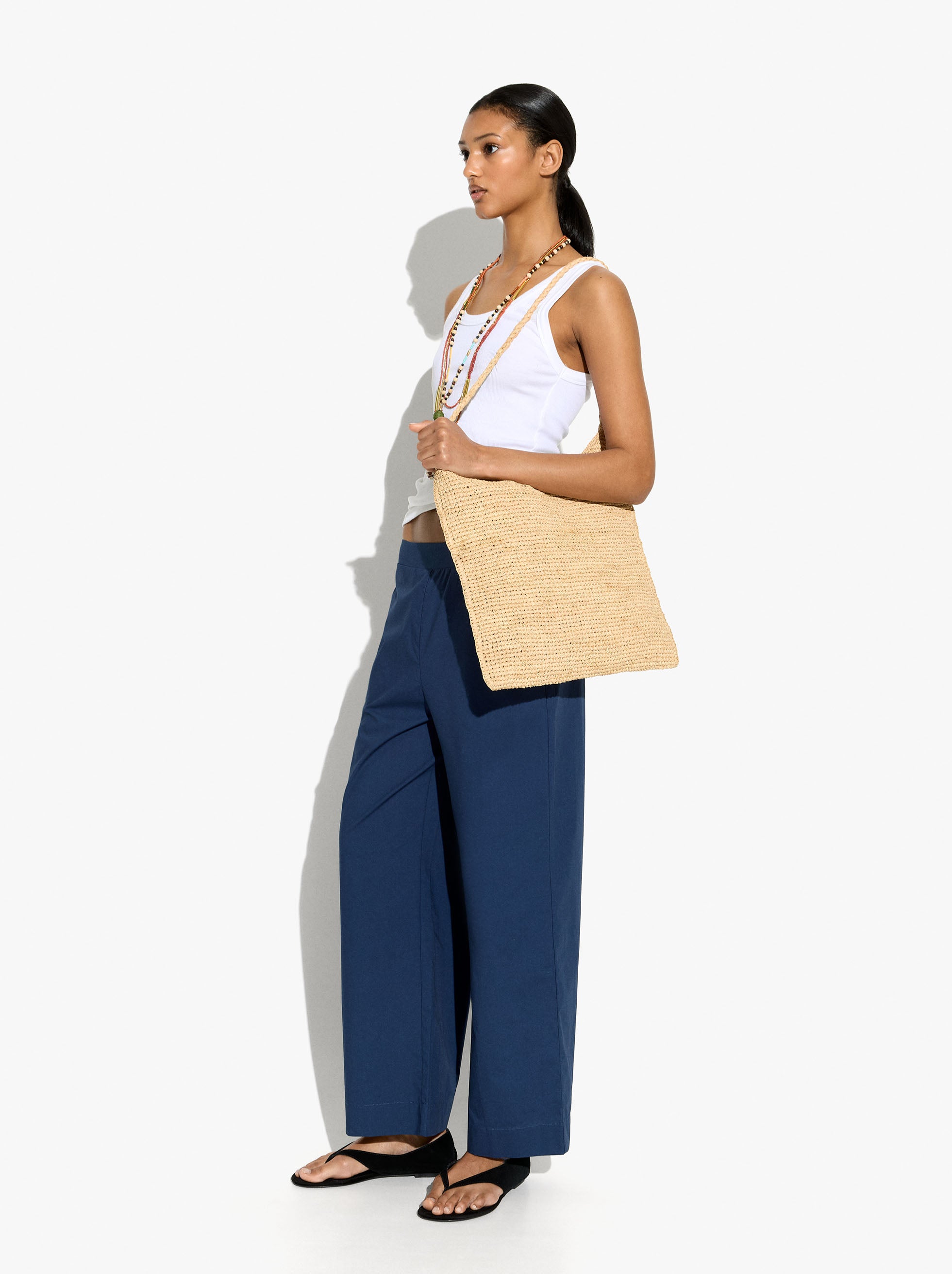 Pantalón Recto Con Bolsillo 100% Algodón