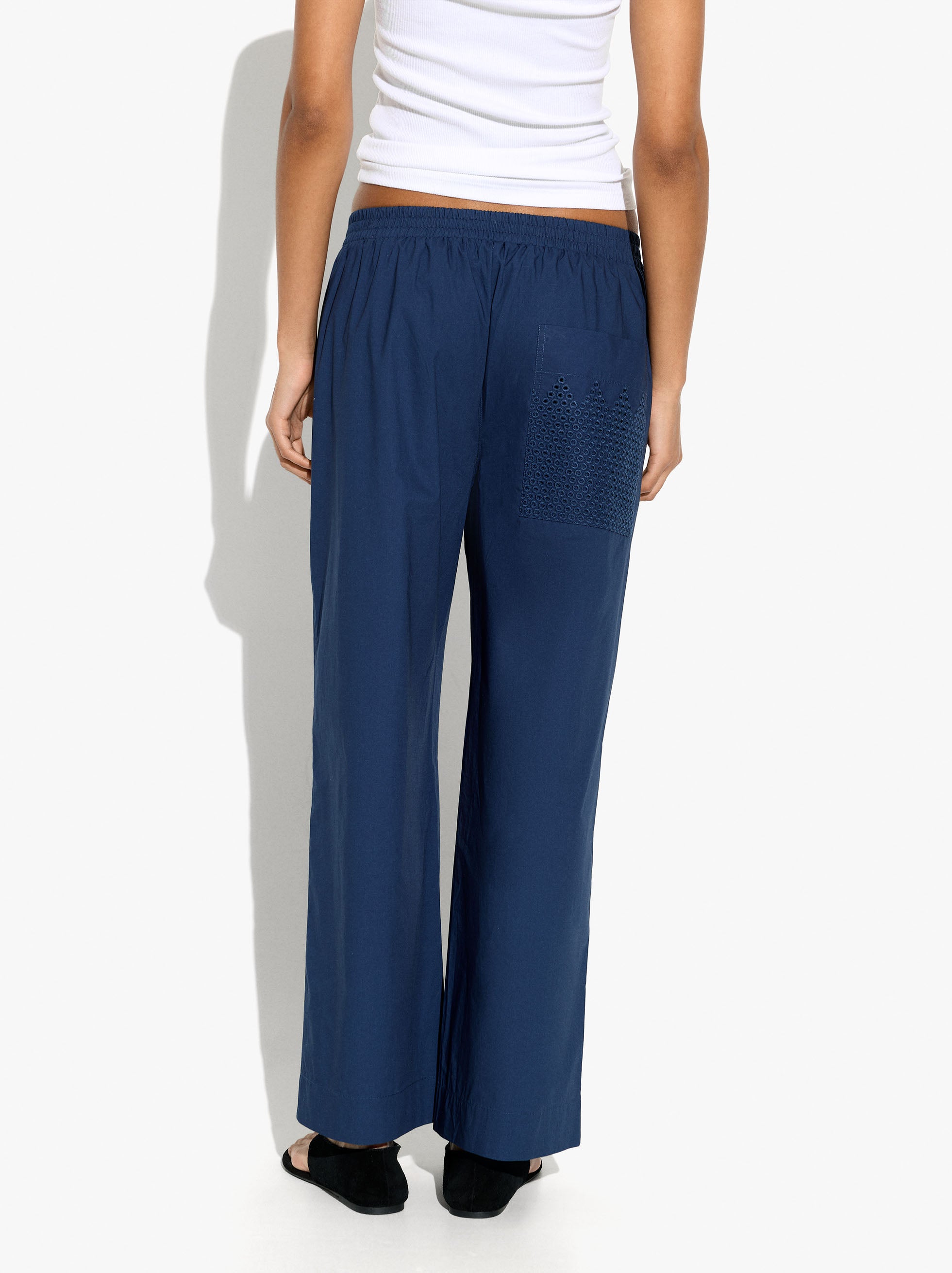 Pantalón Recto Con Bolsillo 100% Algodón