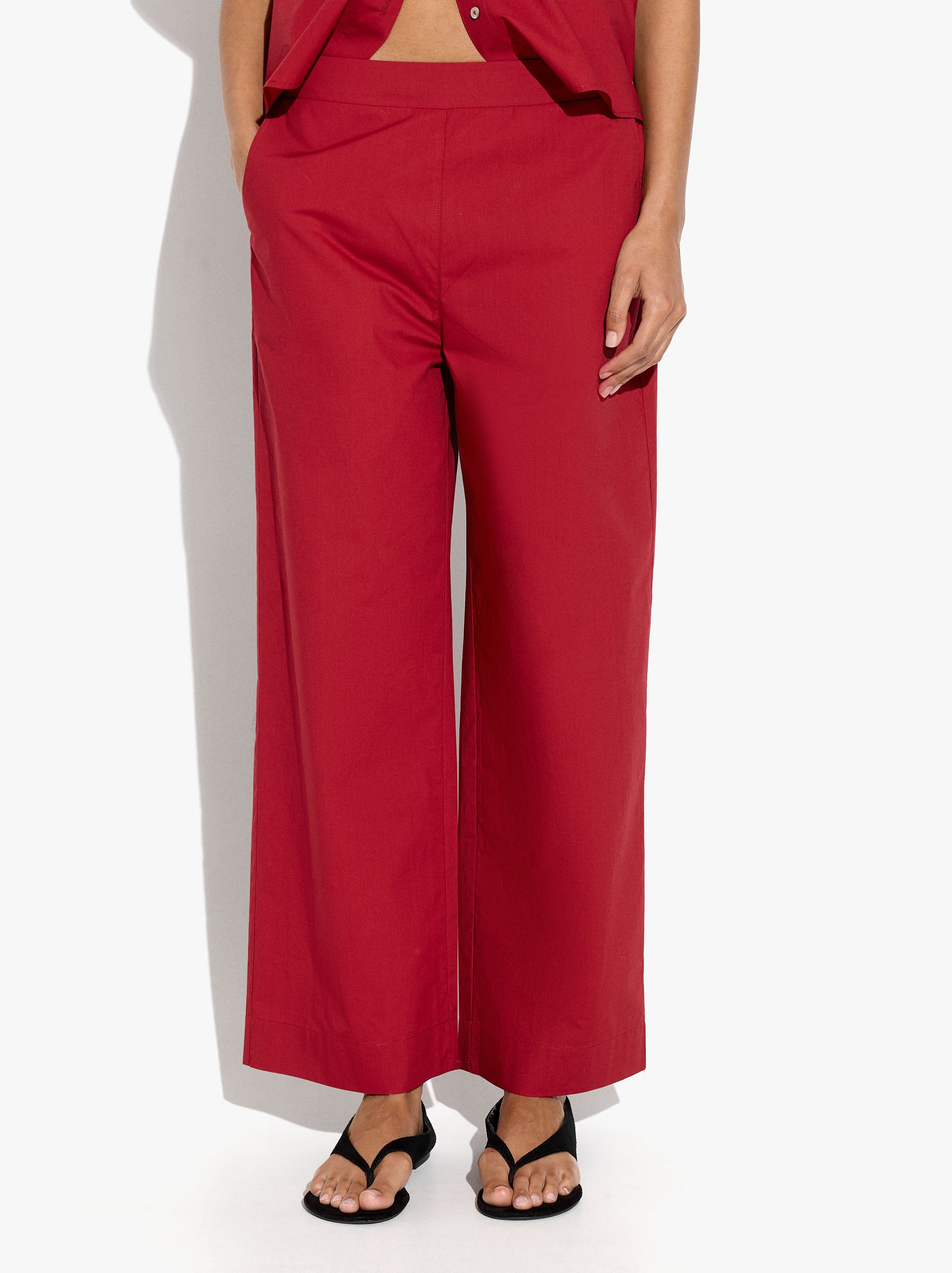Pantalón Recto Con Bolsillo 100% Algodón