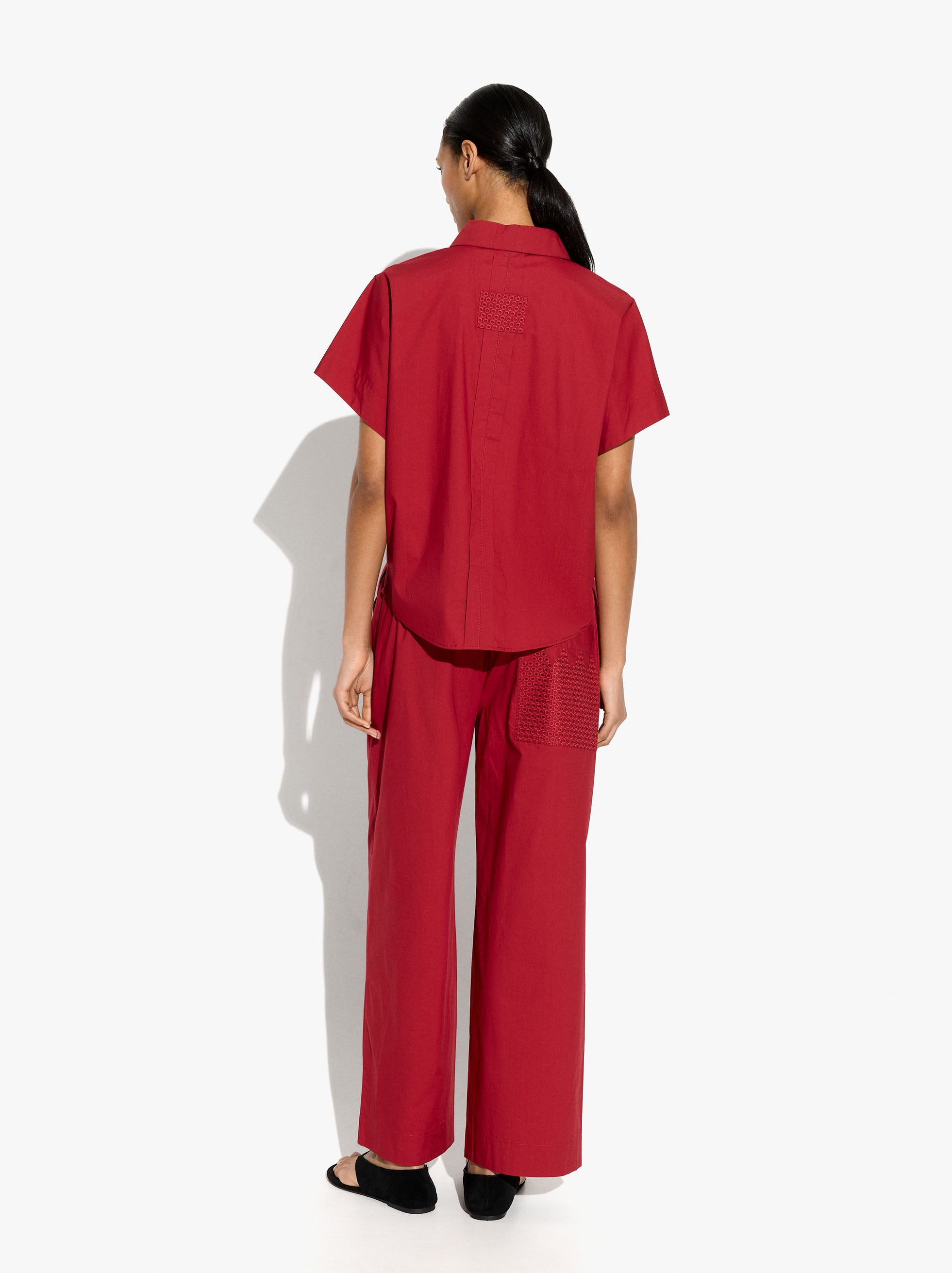 Pantalón Recto Con Bolsillo 100% Algodón