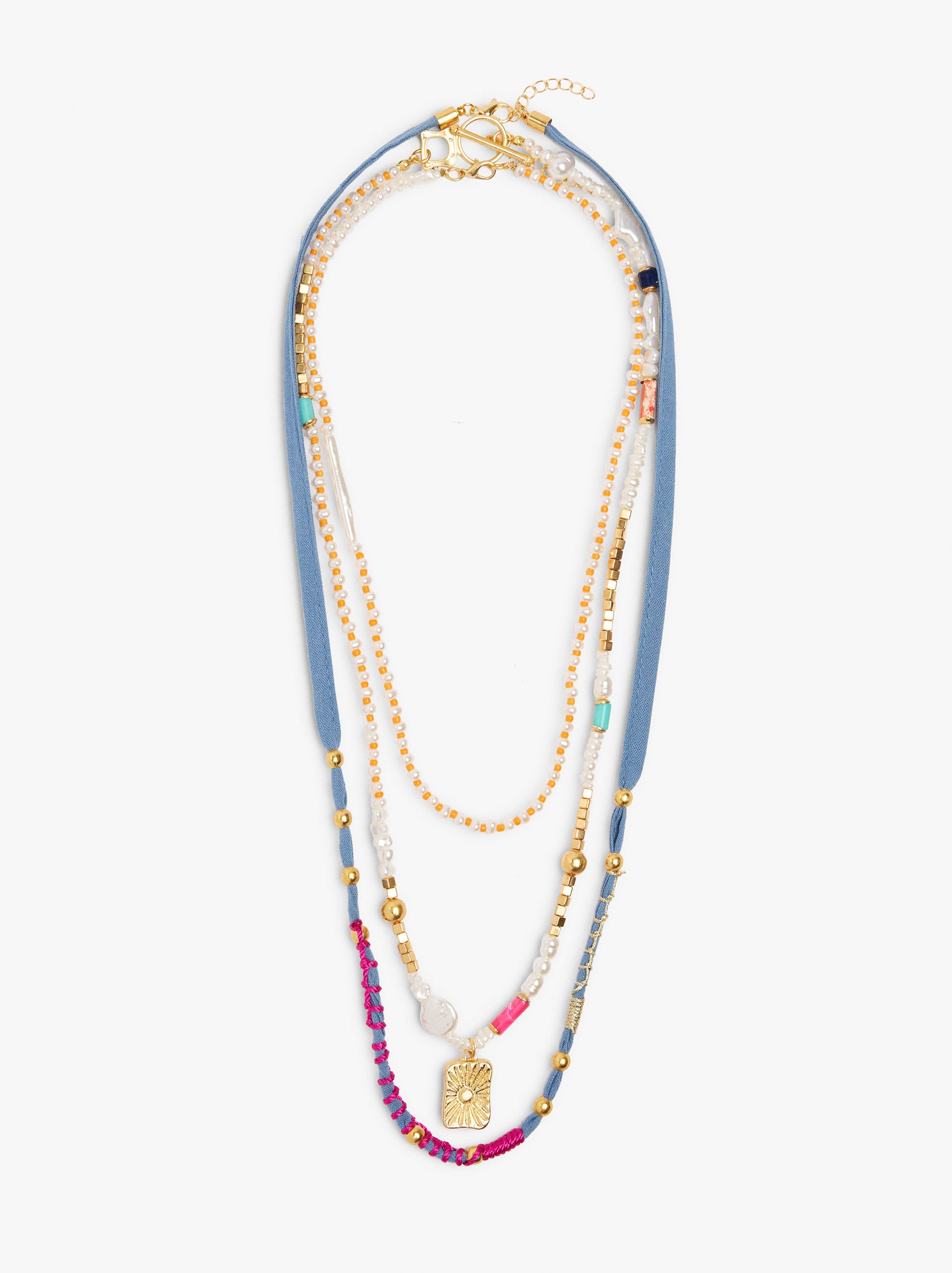 Set De Collares De Abalorios Multicolor