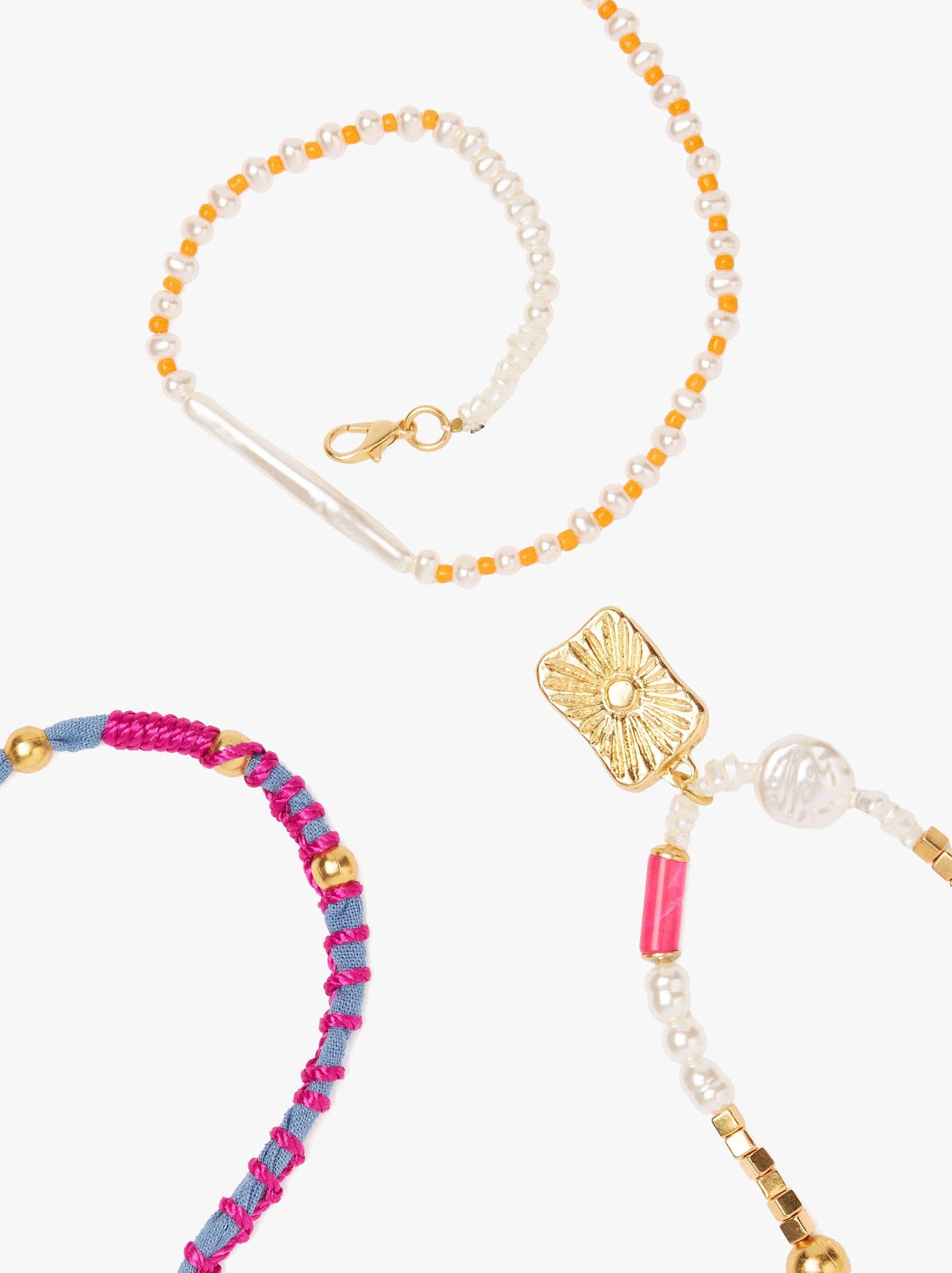 Set De Collares De Abalorios Multicolor