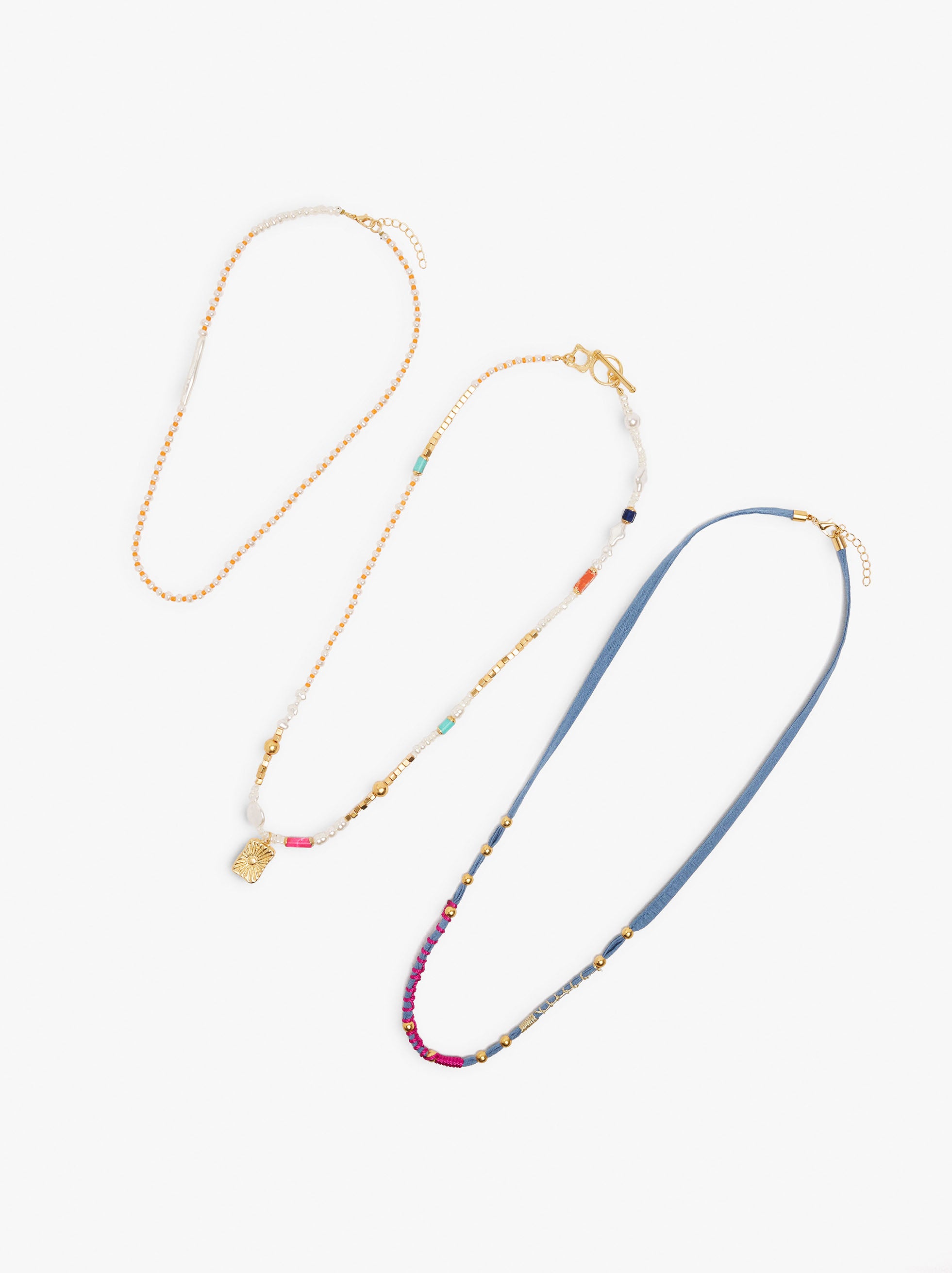 Set De Collares De Abalorios Multicolor