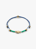 Pulsera Ajustable Con Cuentas De Vidrio Y Trébol