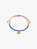 Pulsera Ajustable Cuentas De Piedra Con Charm De Ojo