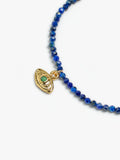 Pulsera Ajustable Cuentas De Piedra Con Charm De Ojo