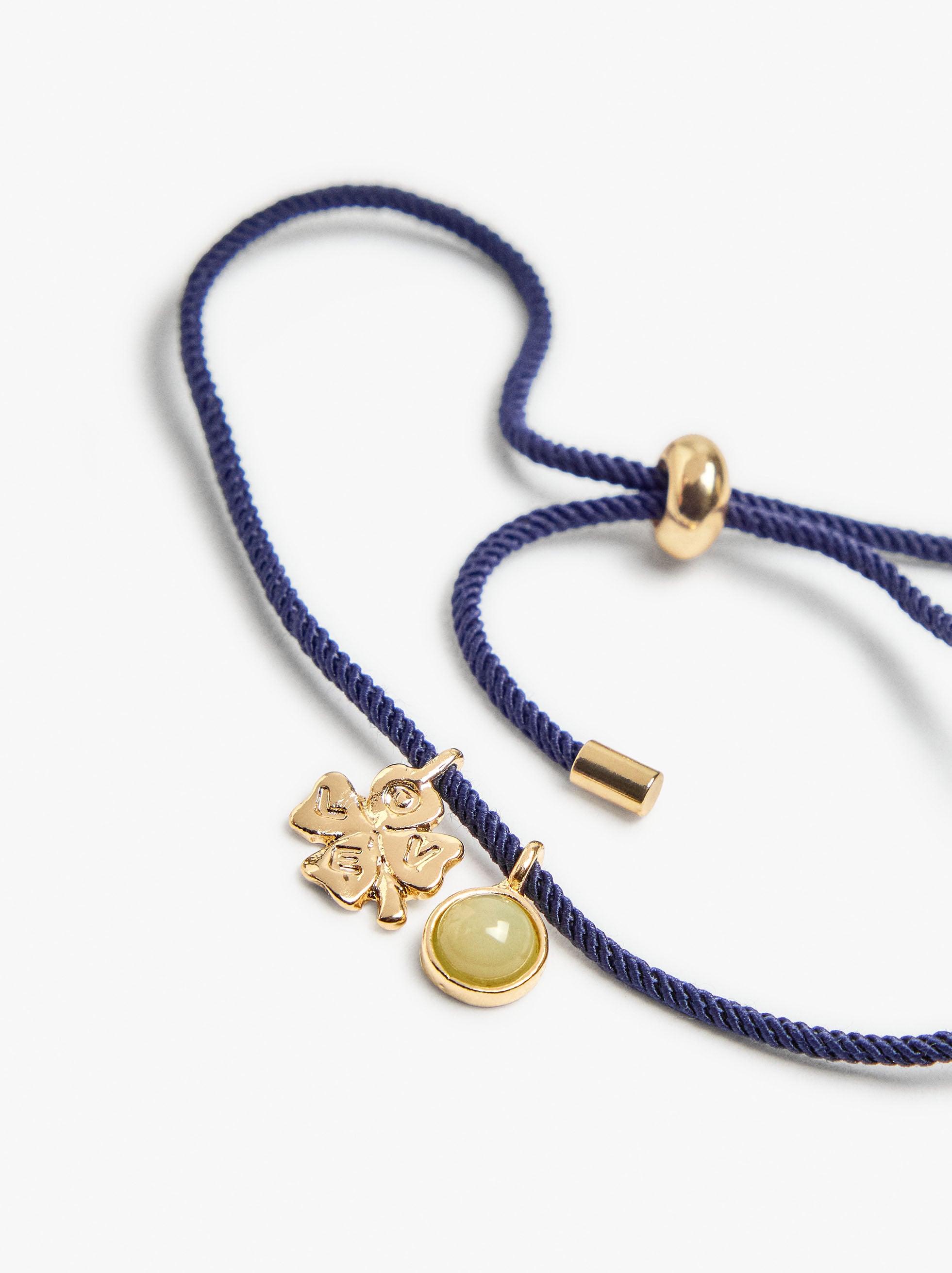 Pulsera Ajustable Con Charm De Trébol