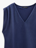 Blusa Lisa Con Pliegues