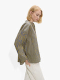 Camisa A Rayas Con Cuello Mao