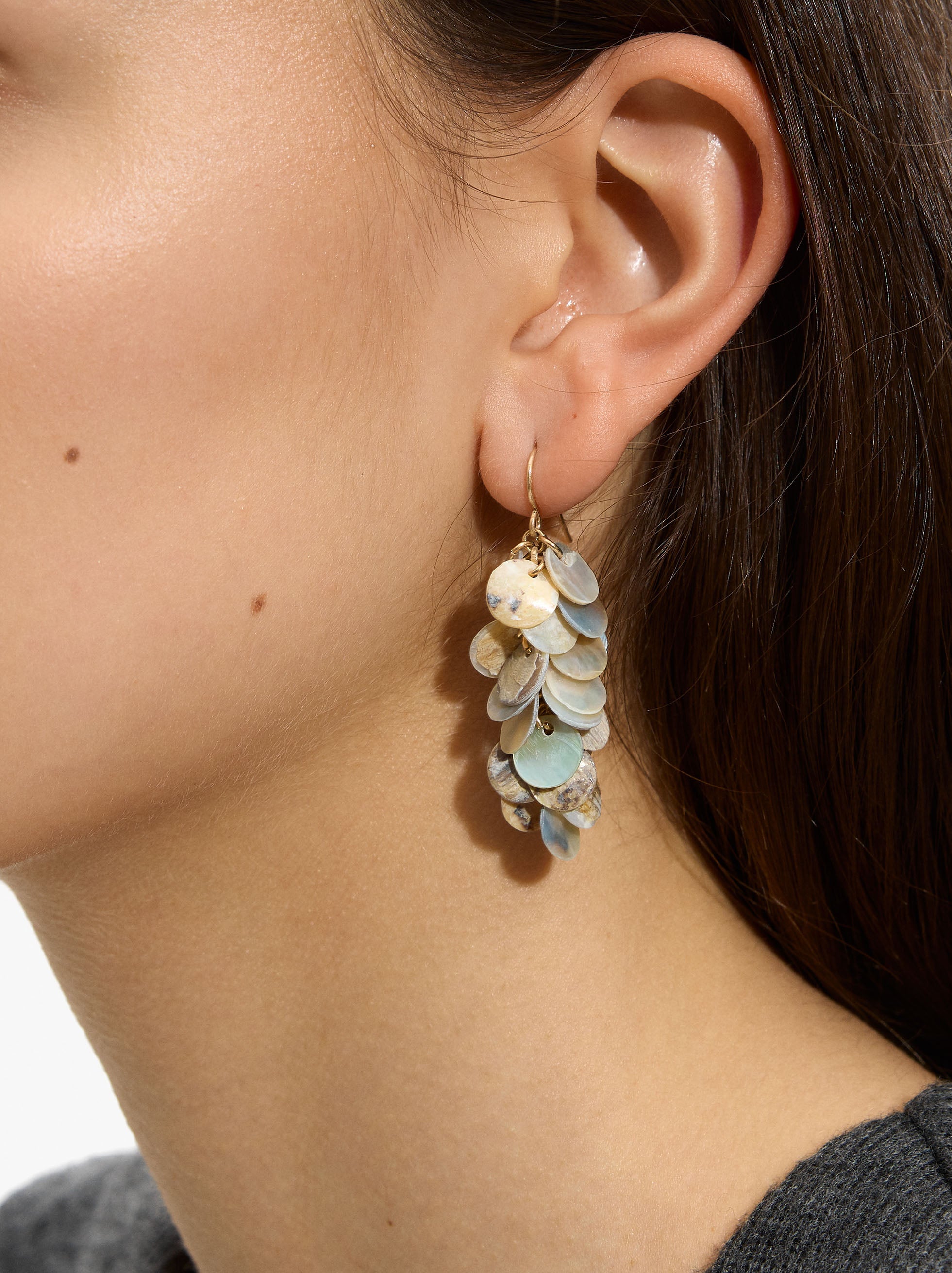 Pendientes Largos Con Conchas