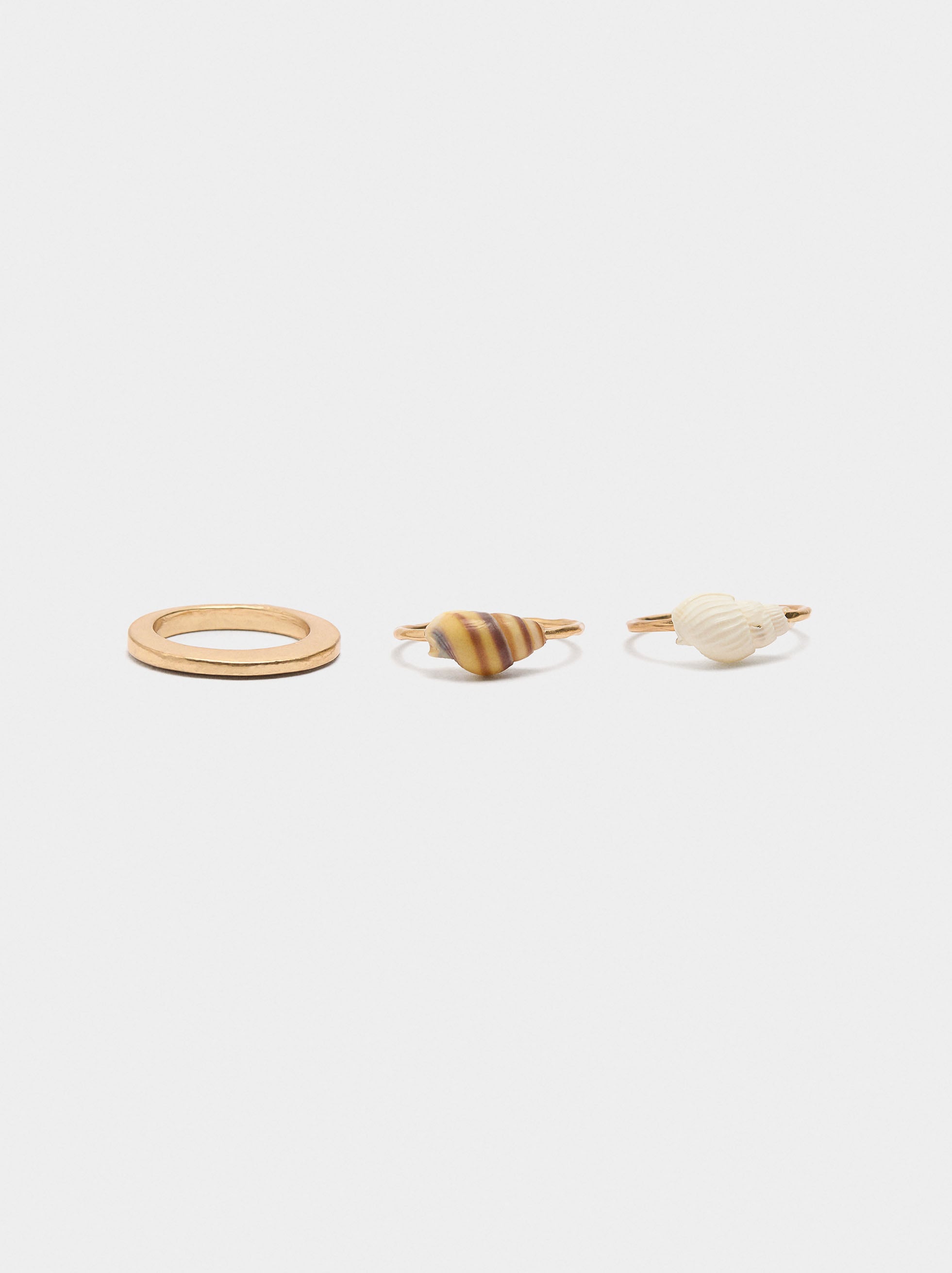 Set De Anillos Con Conchas