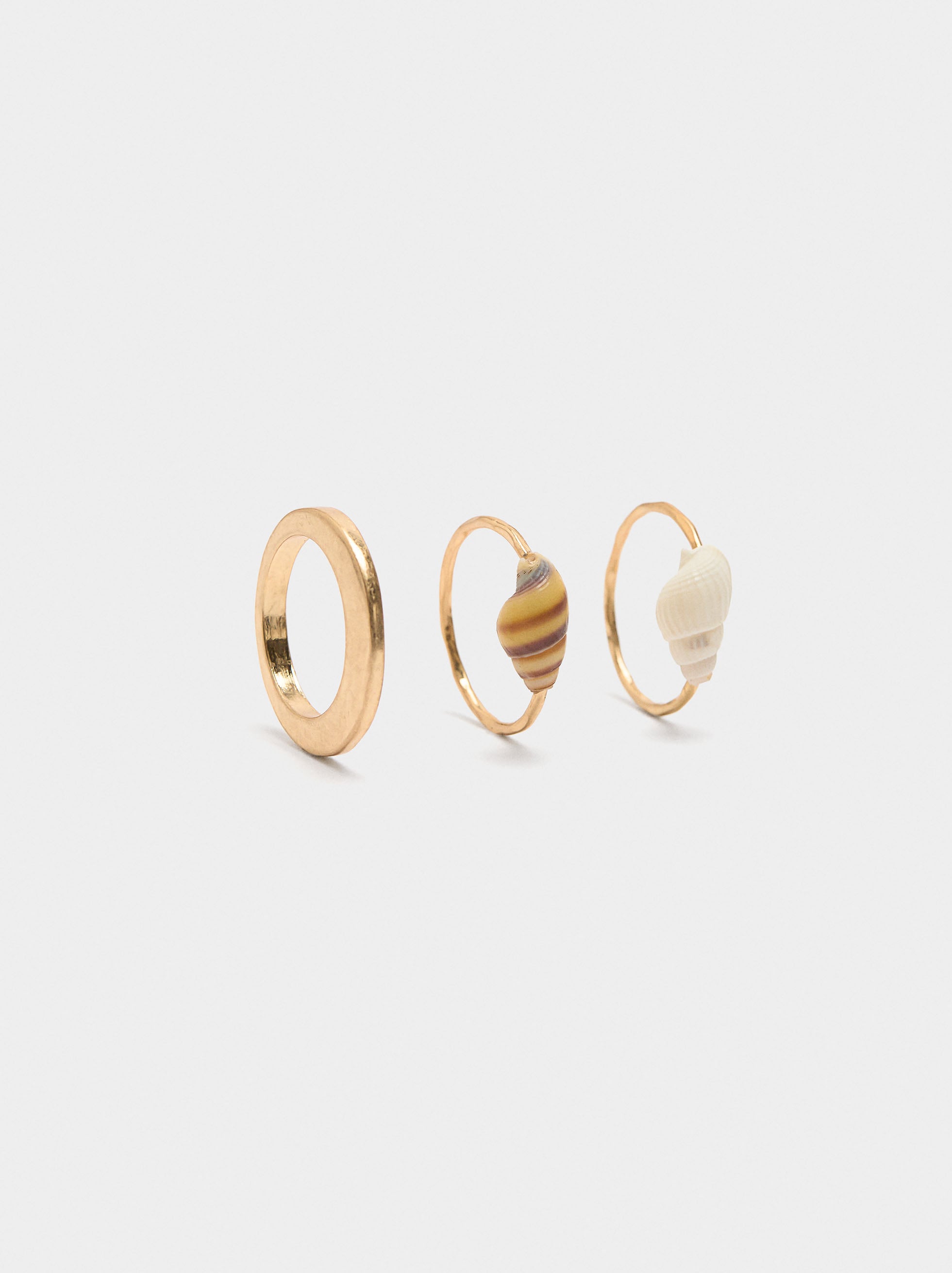 Set De Anillos Con Conchas