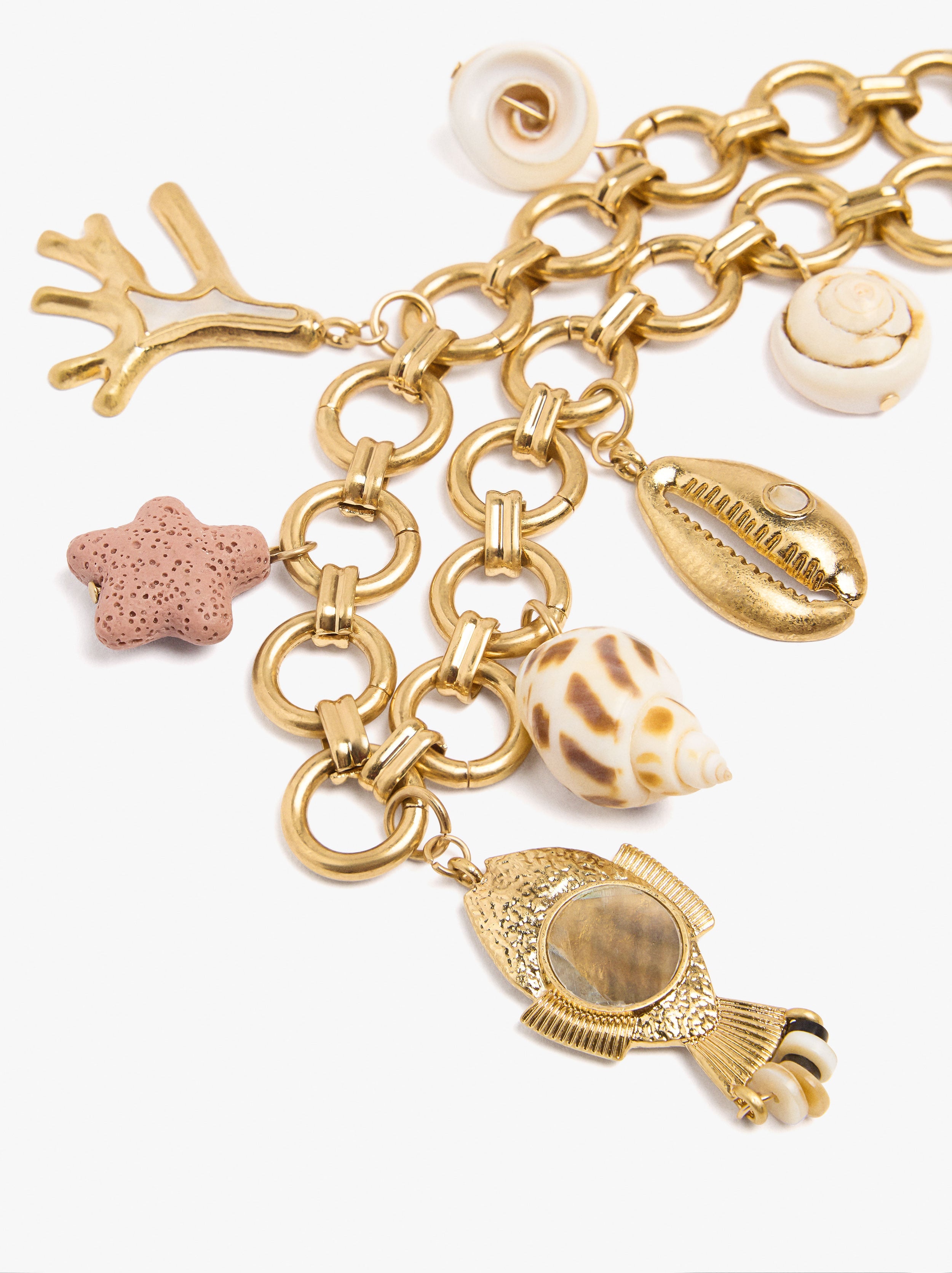 Collar Corto De Eslabones Con Motivos Marinos