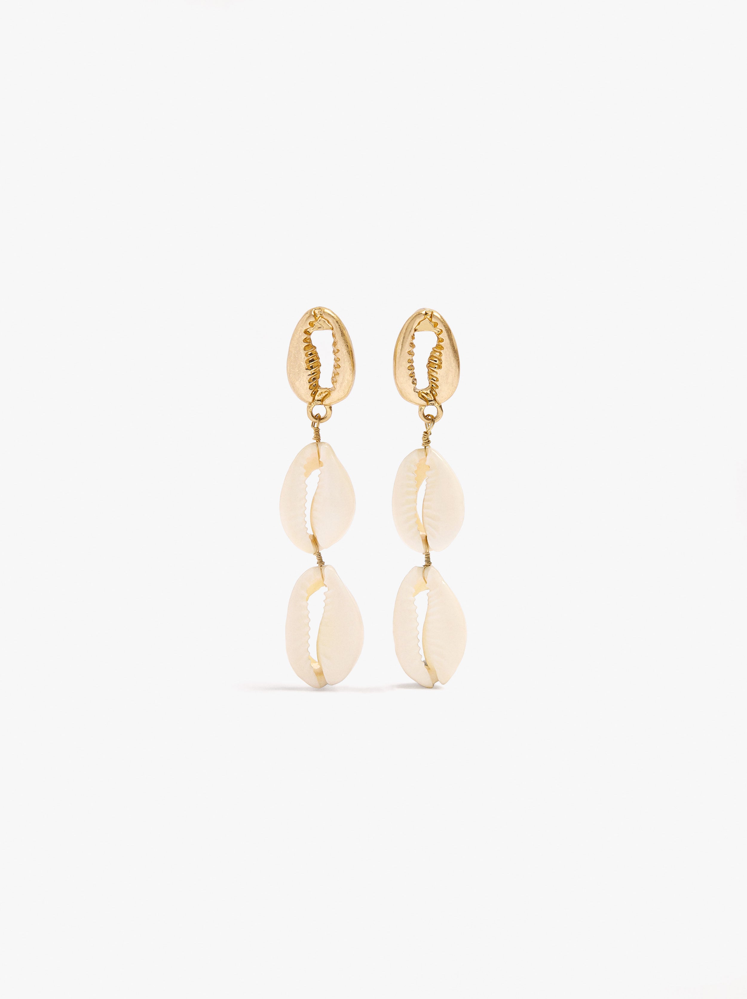 Pendientes Largos Con Conchas