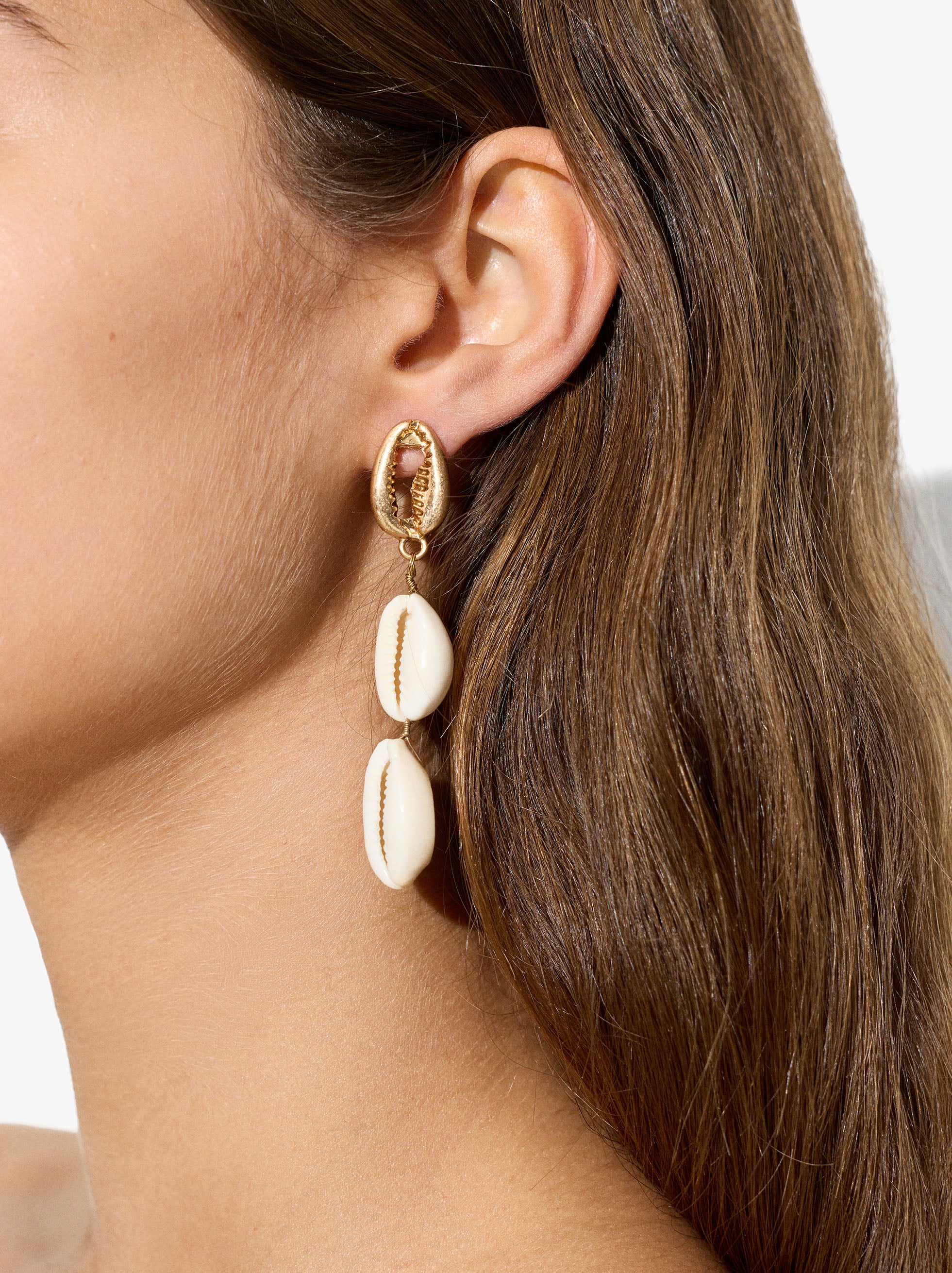 Pendientes Largos Con Conchas