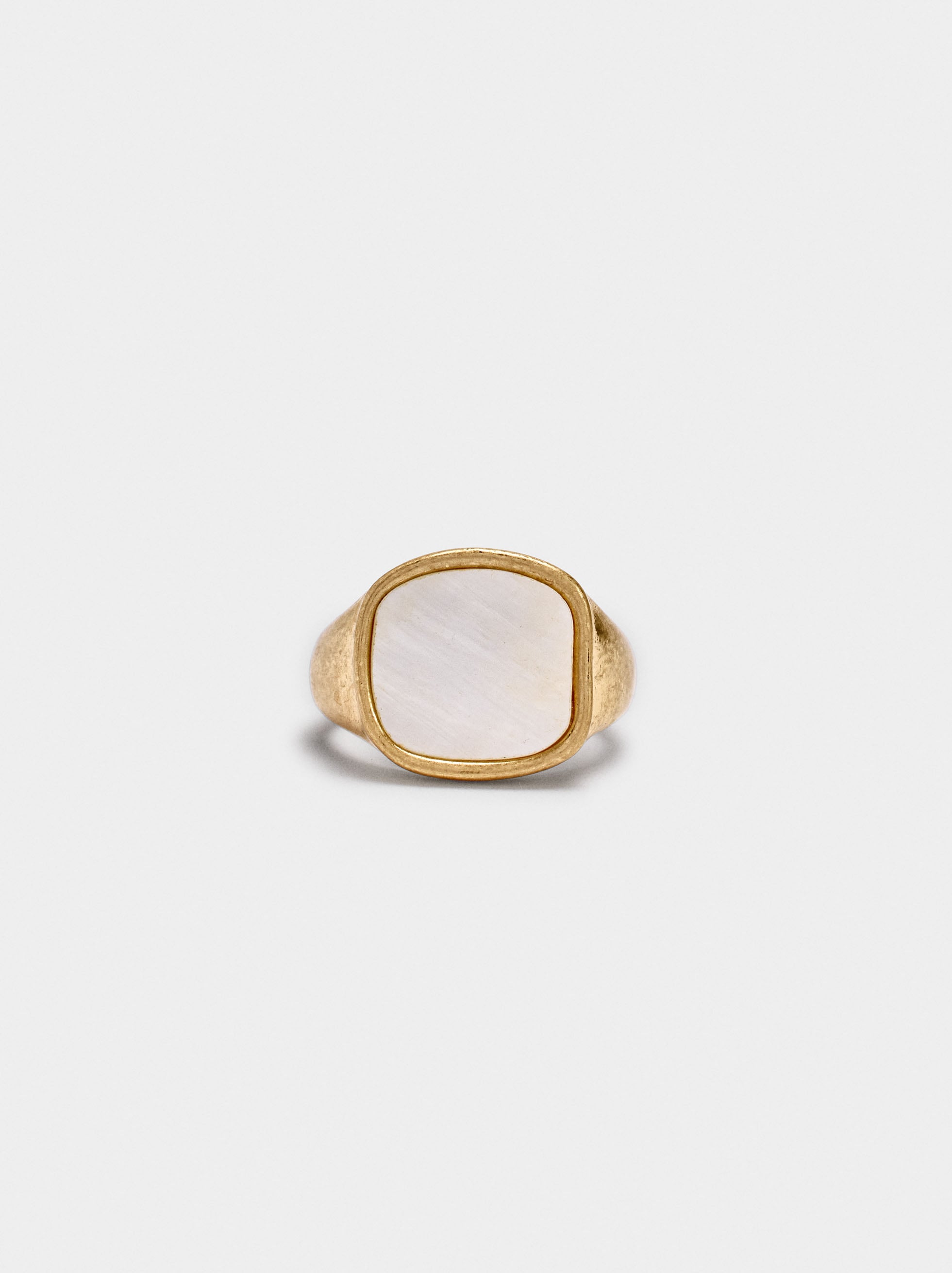 Anillo Sello Con Concha Para Meñique