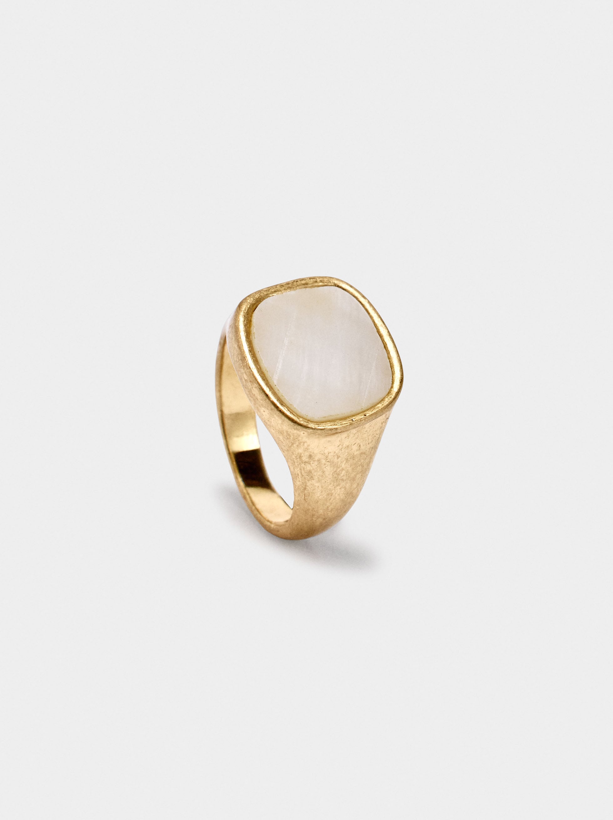 Anillo Sello Con Concha Para Meñique