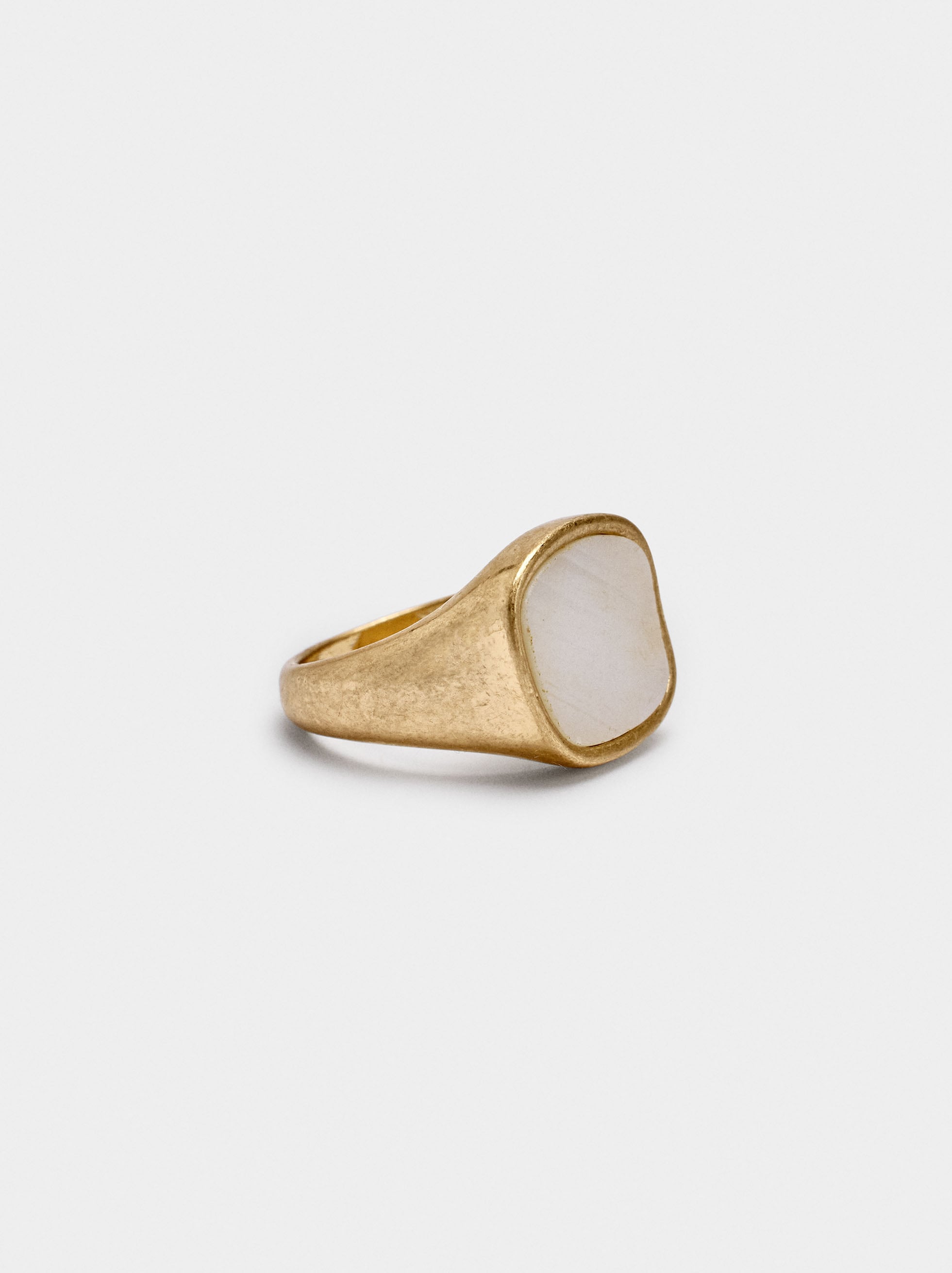 Anillo Sello Con Concha Para Meñique