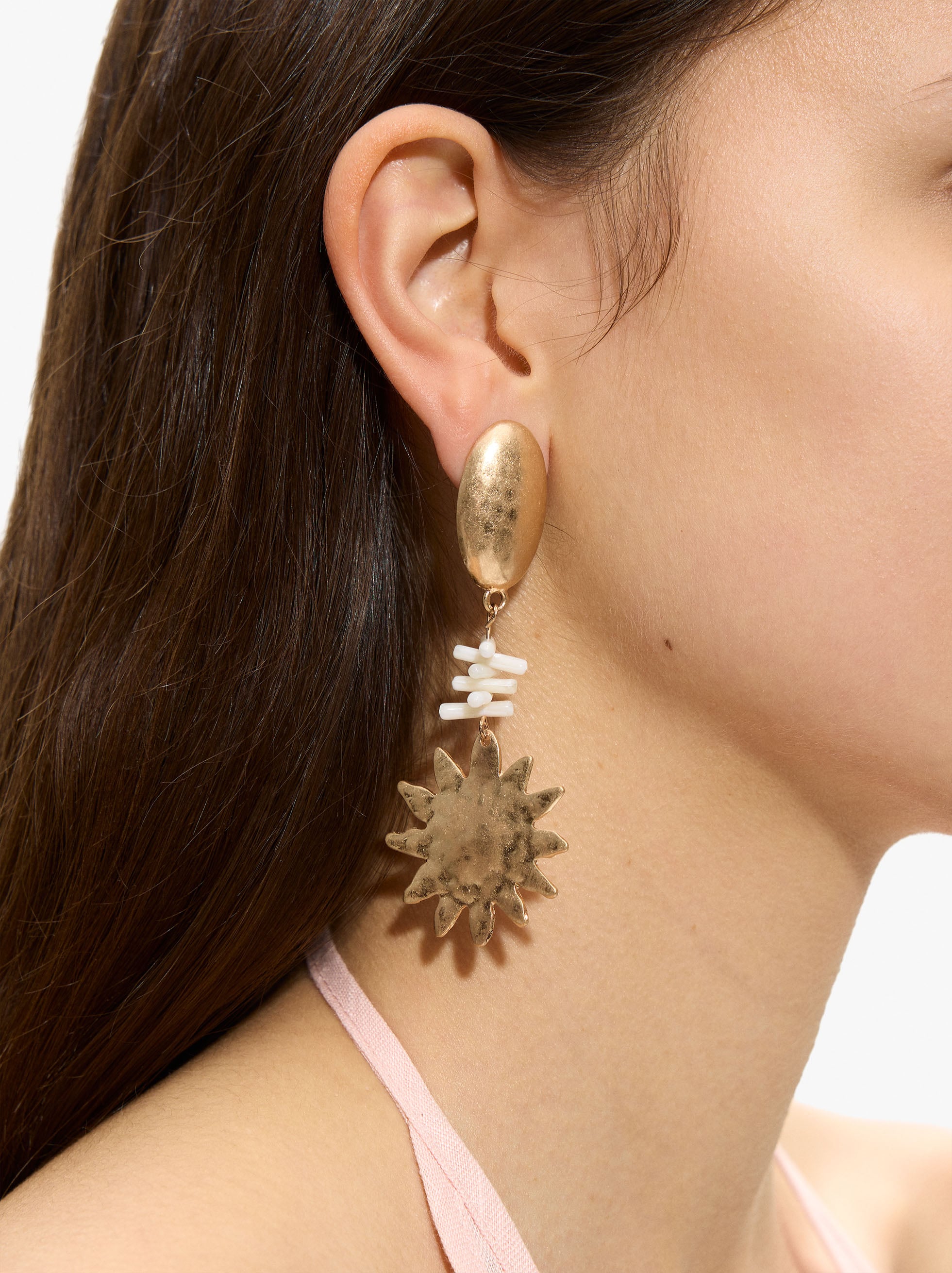 Pendientes Largos Asimétricos Con Sol