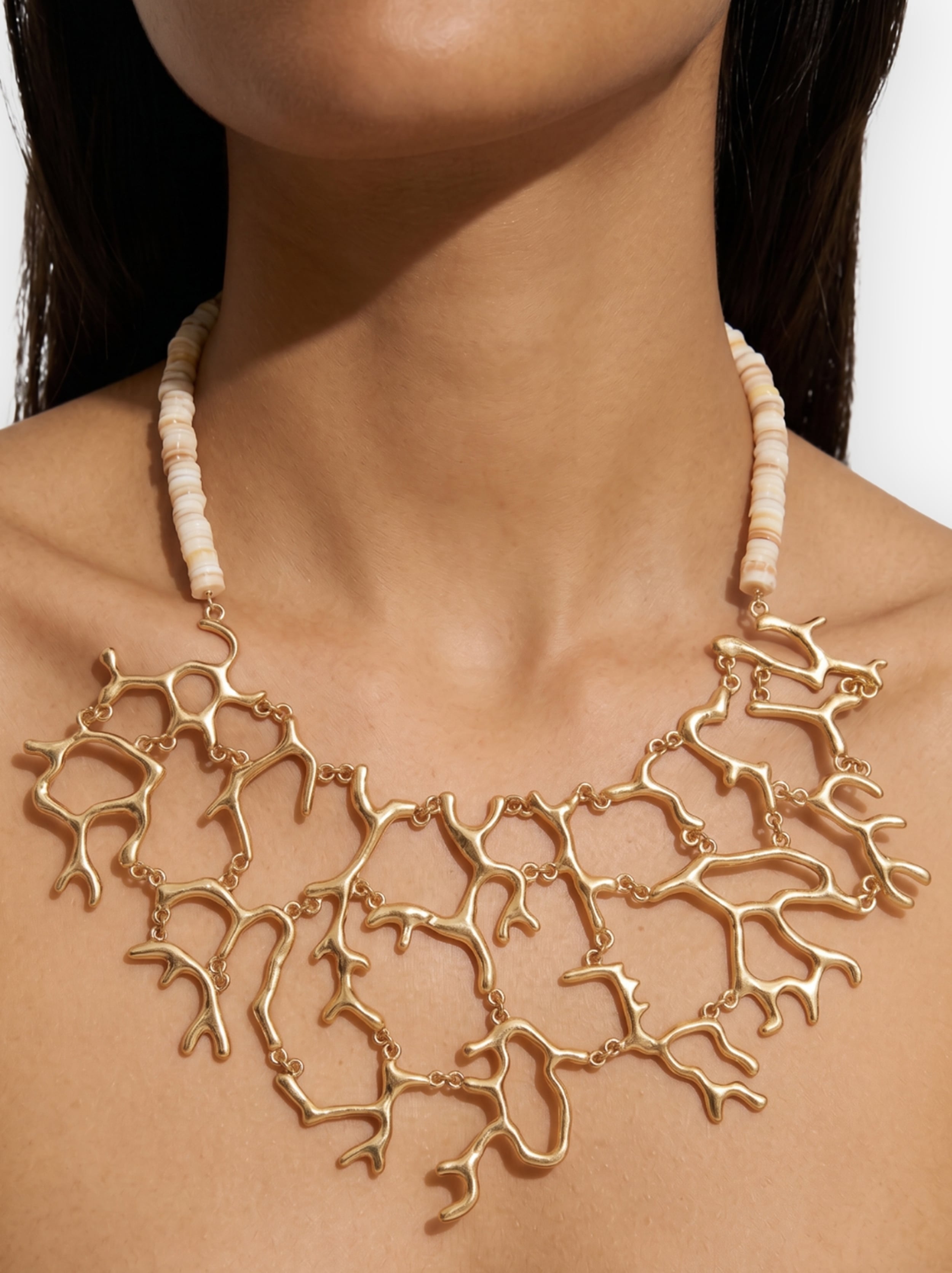 Collar Con Conchas Y Efecto Corales