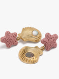 Pendientes Efecto Coral Con Conchas