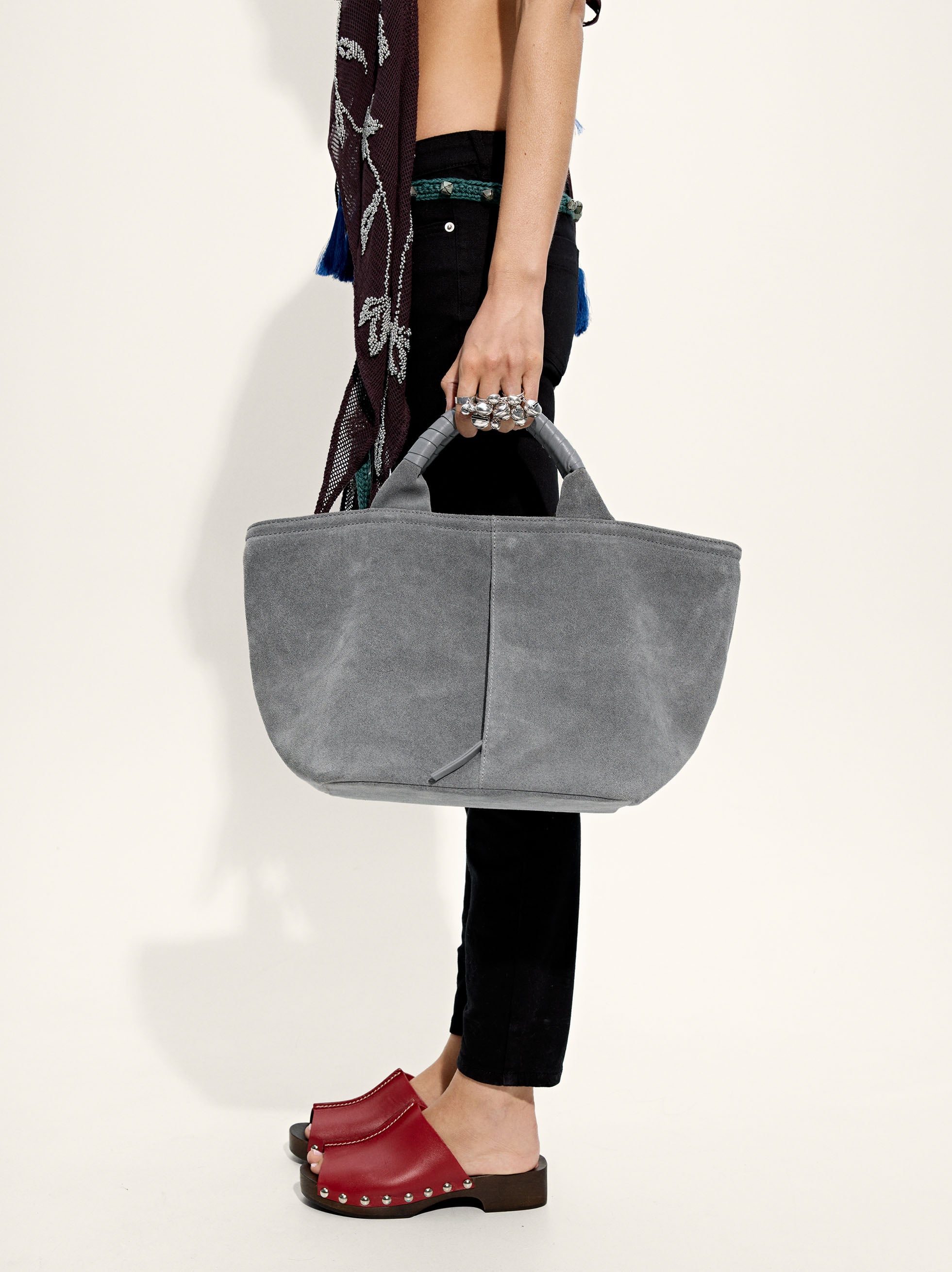 Bolso Tote De Piel Con Bandolera