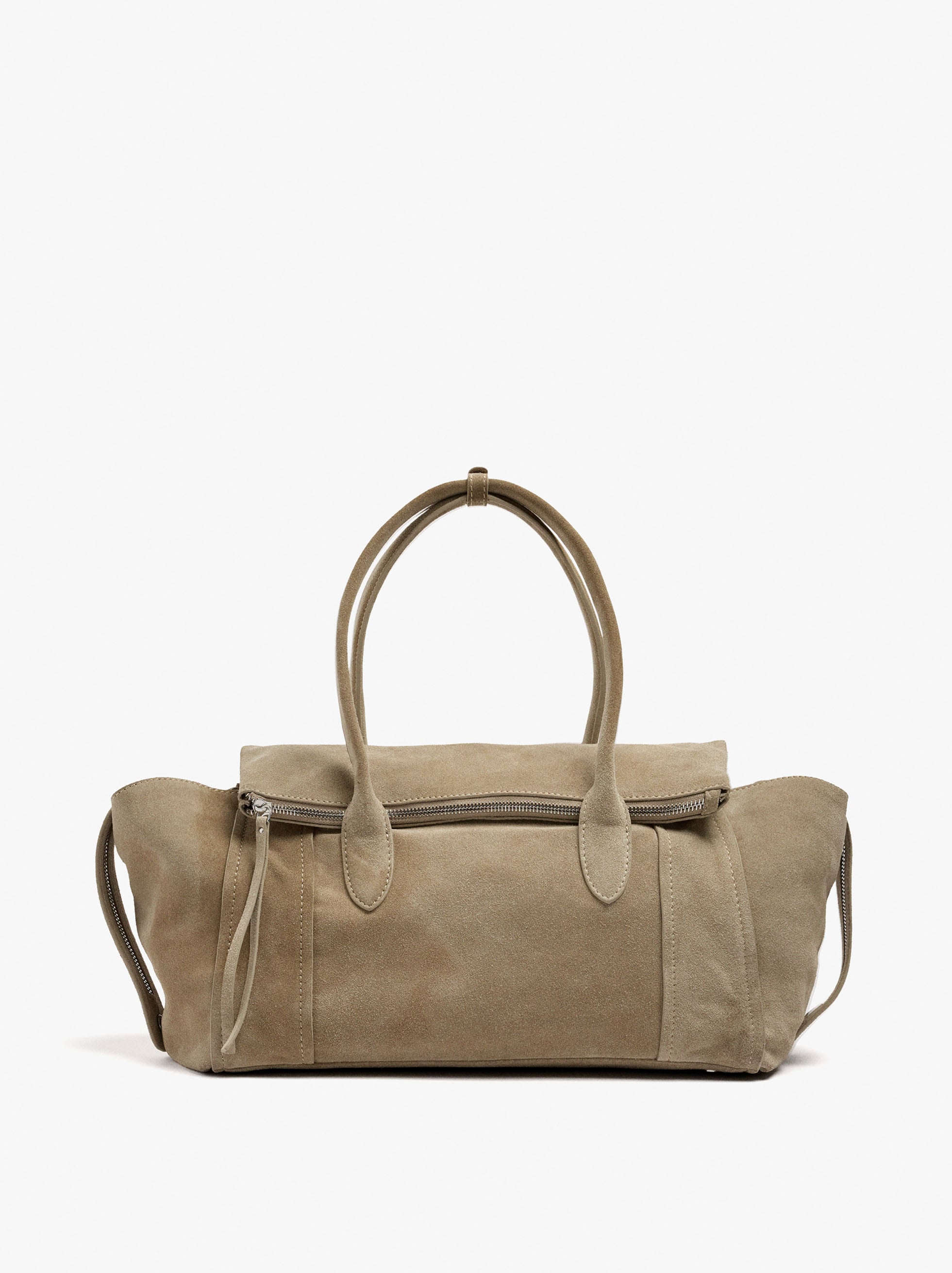 Bolso Tote De Piel Con Solapa