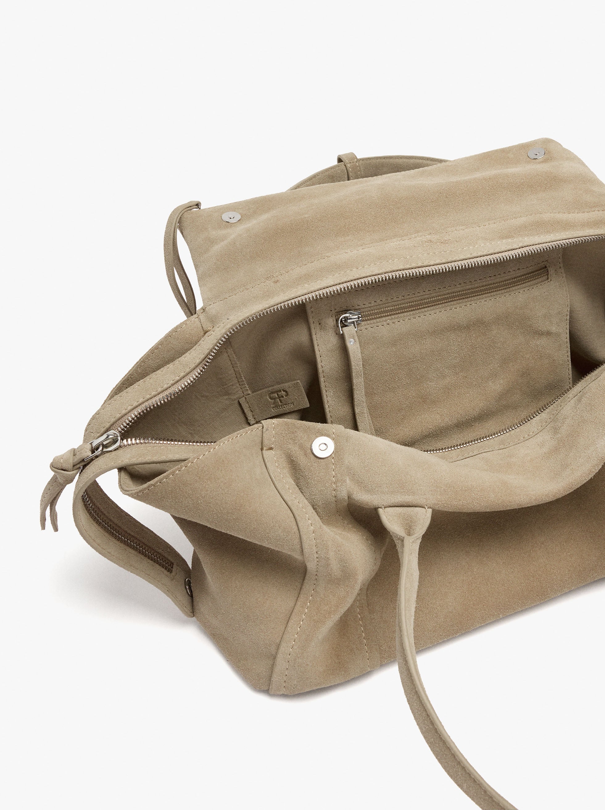 Bolso Tote De Piel Con Solapa