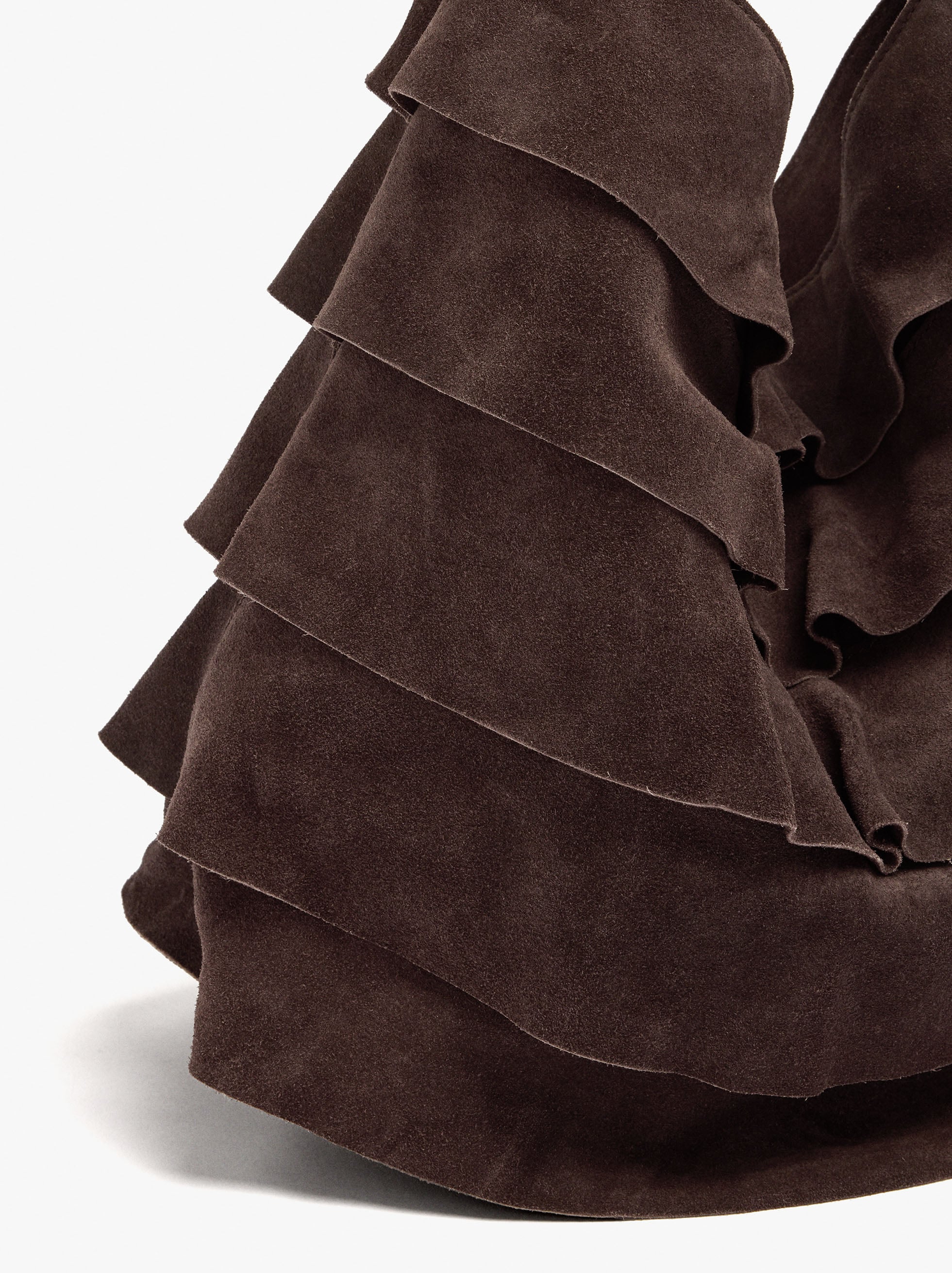 Bolso Shopper De Piel Con Volantes
