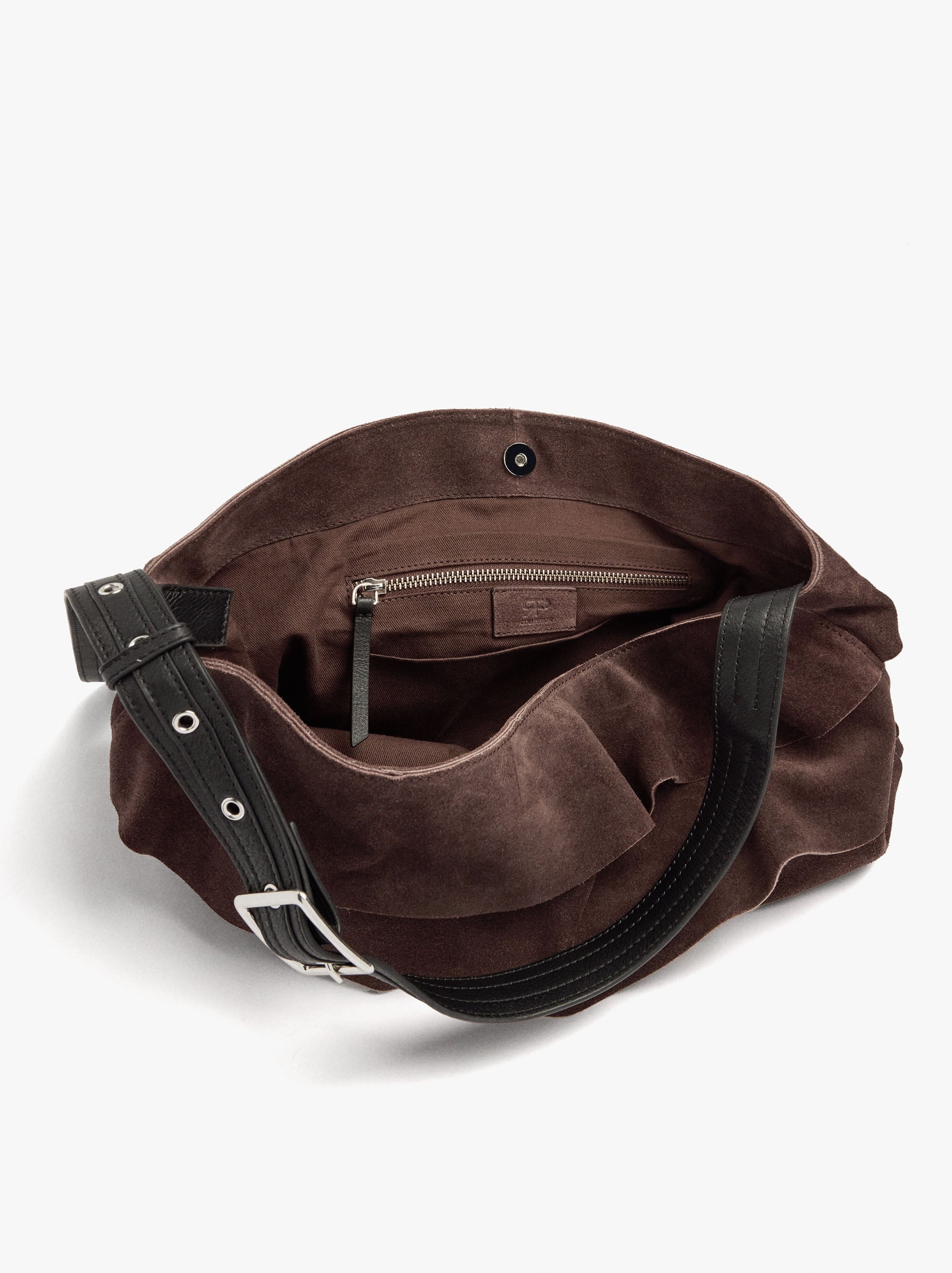 Bolso Shopper De Piel Con Volantes